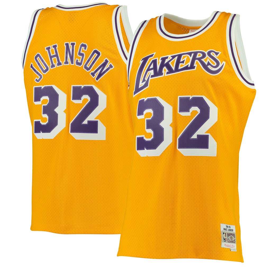 Magic Johnson Los Angeles Lakers 1984-85 Hardwood Classics Swingman Jersey - Mens
