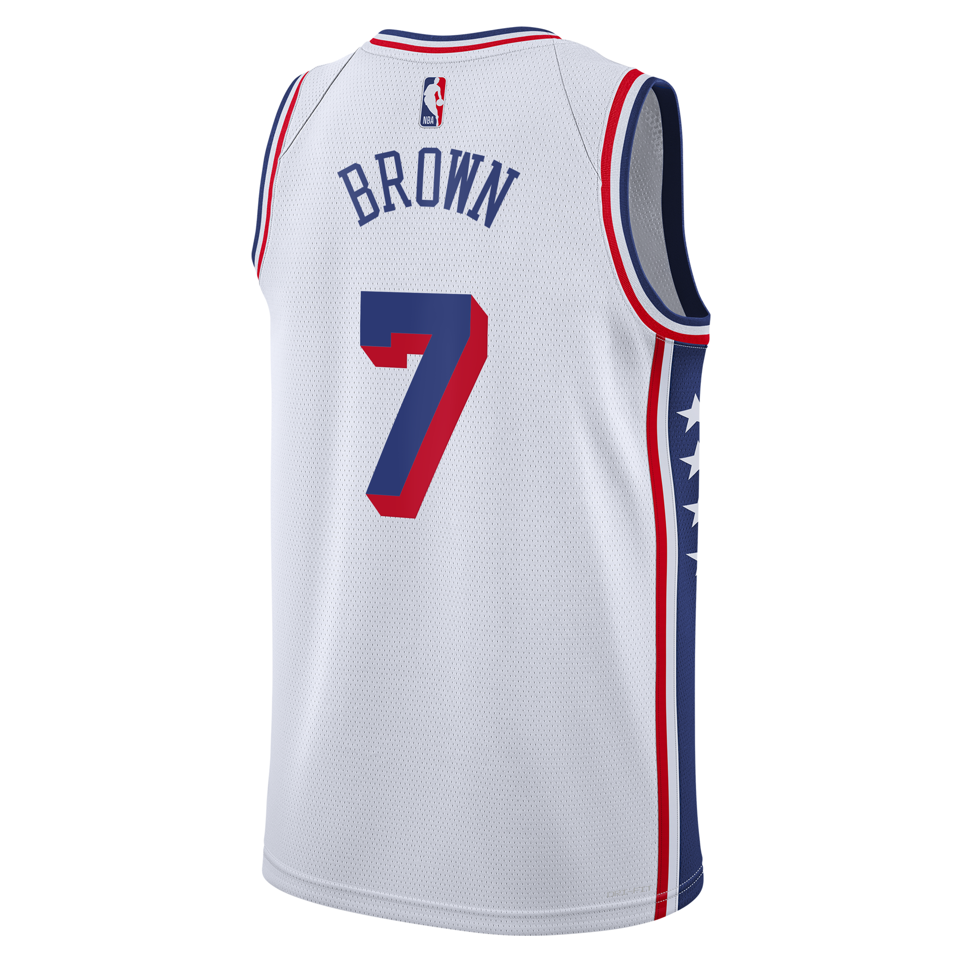 Jaylen Brown Philadelphia 76ers Association Edition Swingman Jersey - White - Youth