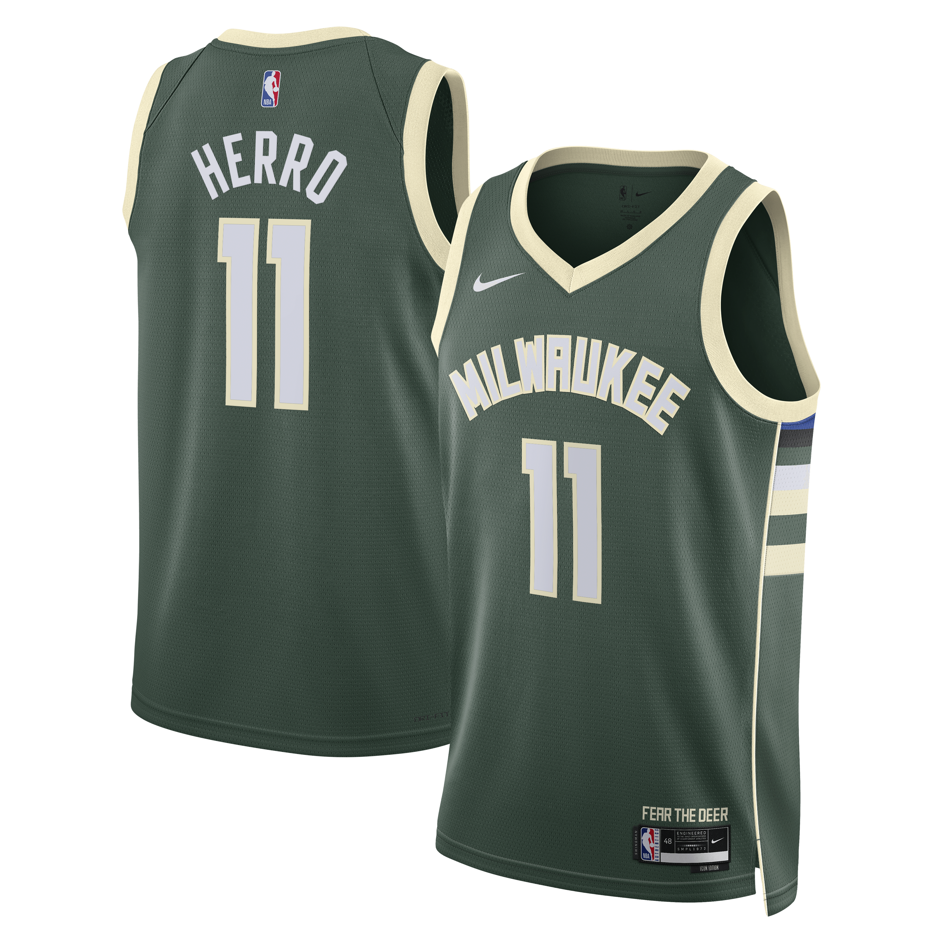 Tyler Herro Milwaukee Bucks Icon Edition Swingman Jersey - Hunter Green - Unisex