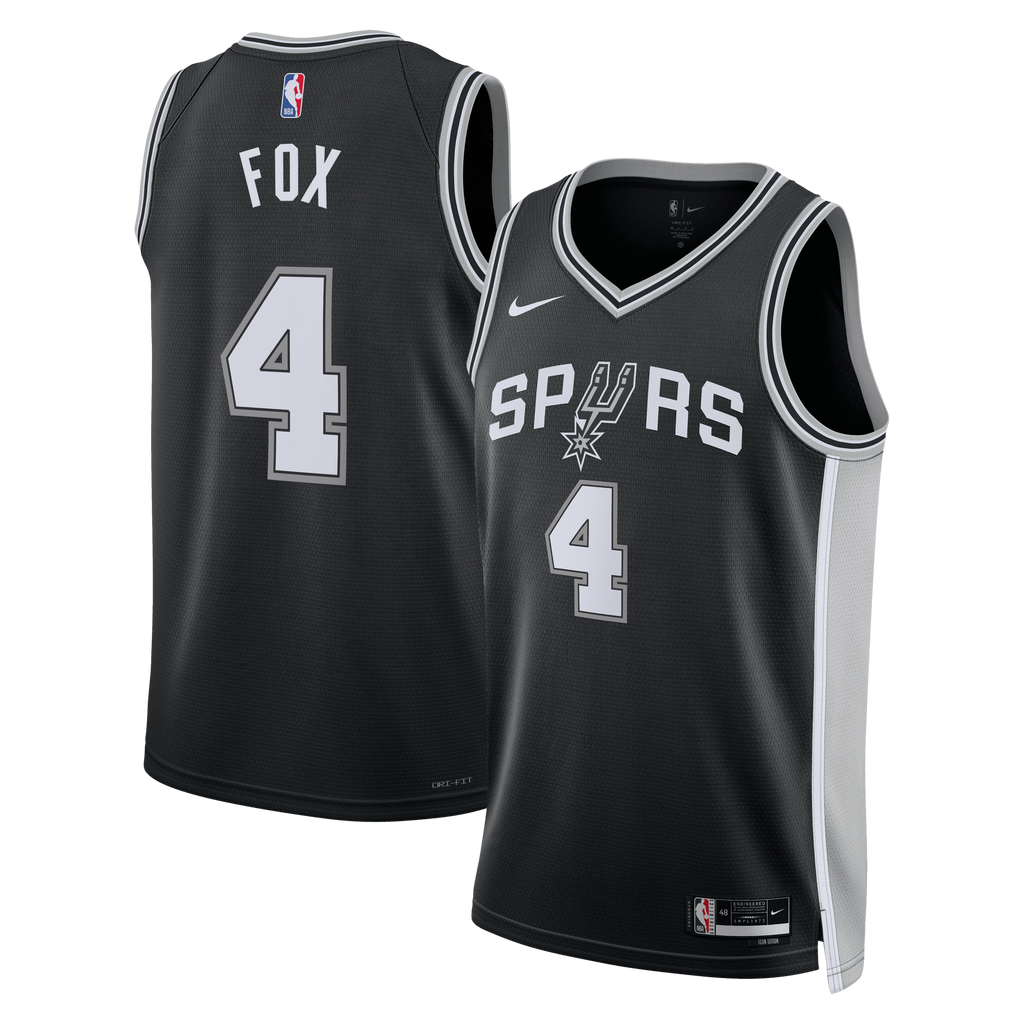 De'Aaron Fox San Antonio Spurs Icon Edition Swingman Jersey - Black - Unisex