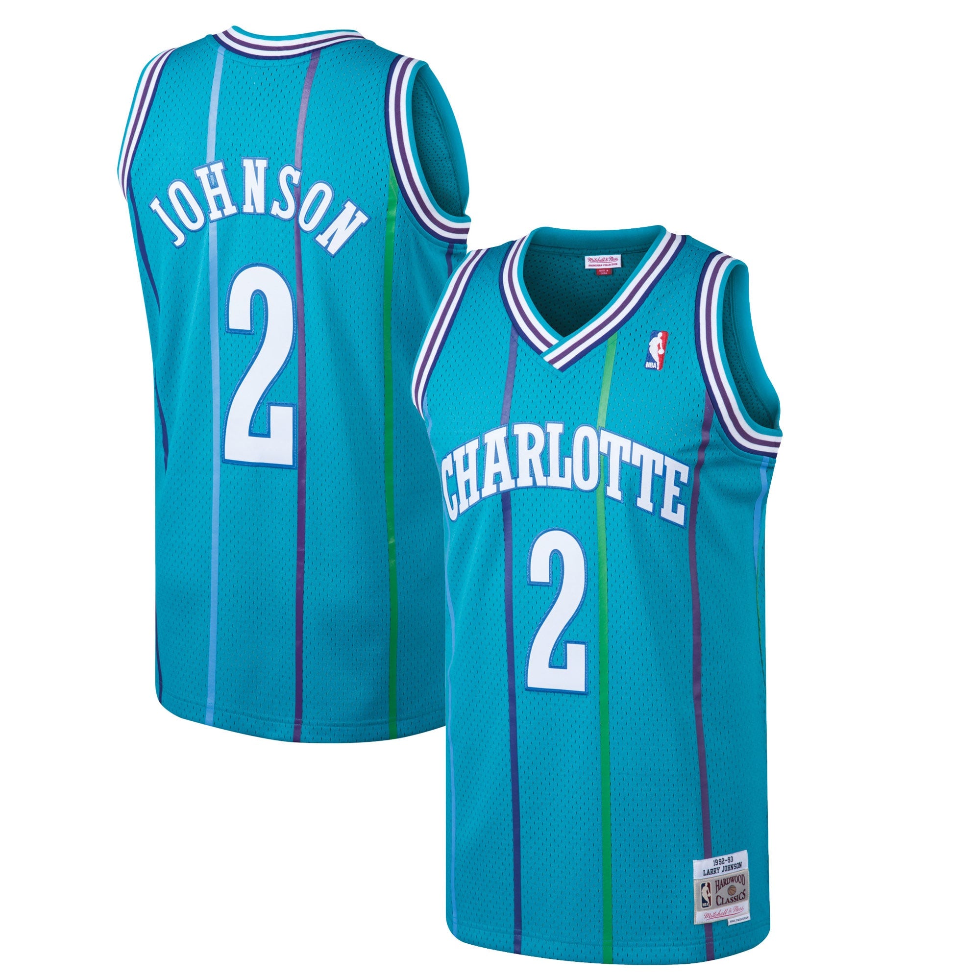 Larry Johnson Charlotte Hornets 1992-93 Hardwood Classics Swingman Jersey - Mens