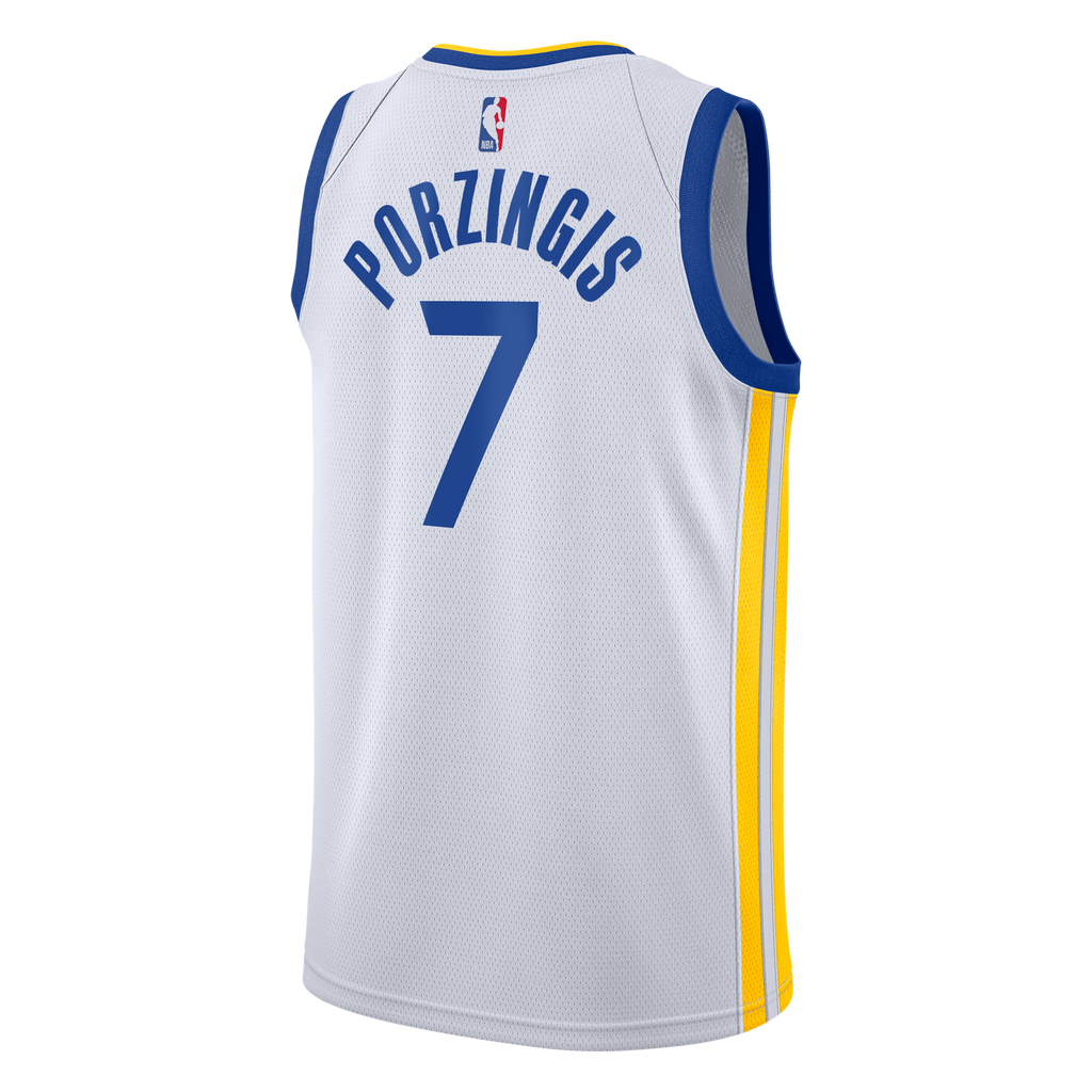 Kristaps Porziņģis Golden State Warriors Association Edition Swingman Jersey - White - Youth
