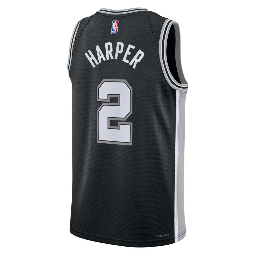 Dylan Harper San Antonio Spurs 2025 Icon Edition Swingman Jersey - Black - Unisex