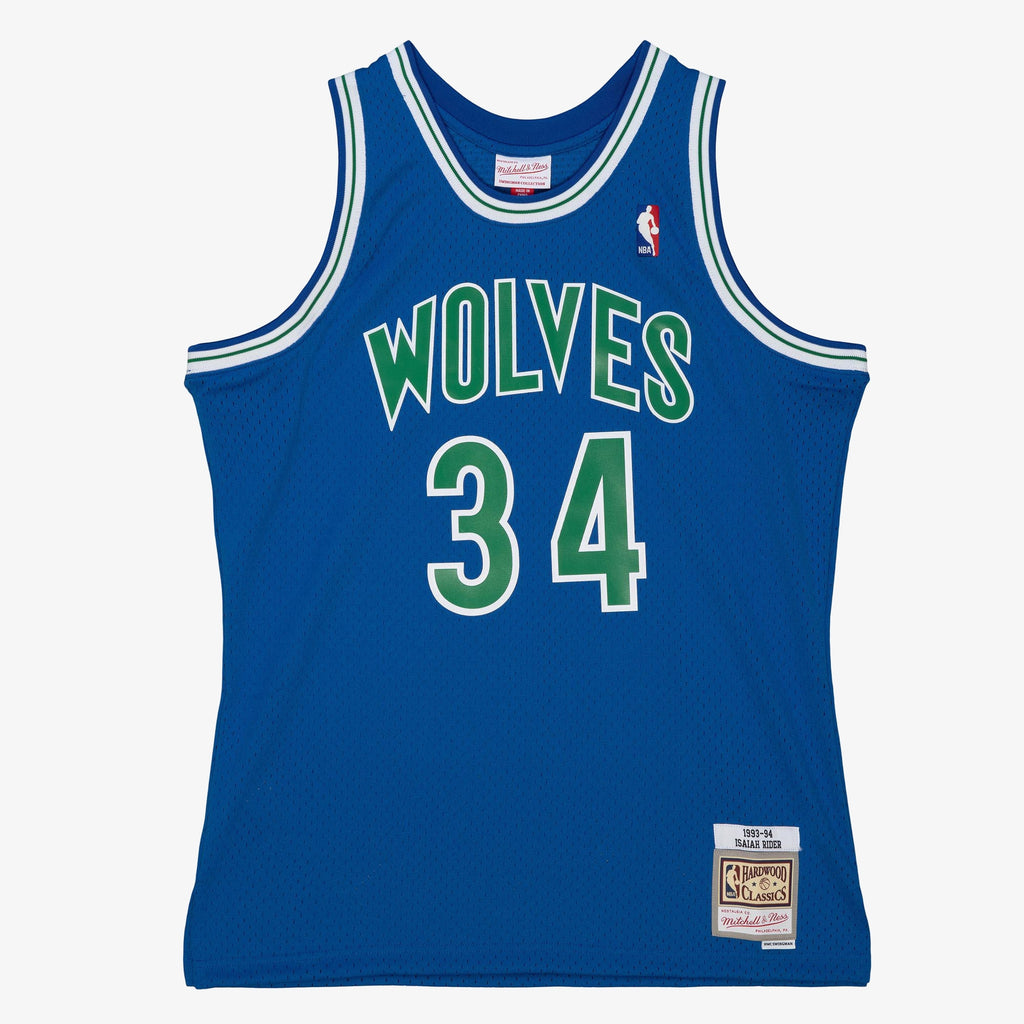 Isaiah Rider Jr Minnesota Timberwolves 1993 Dark Authentic Jersey - Midnight Blue