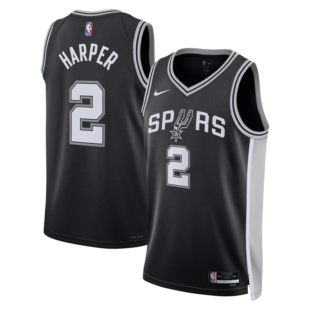 Dylan Harper San Antonio Spurs 2025 Icon Edition Swingman Jersey - Black - Youth