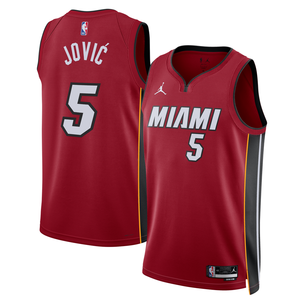 Nikola Jović Miami Heat Statement Edition Swingman Jersey - Red - Unisex