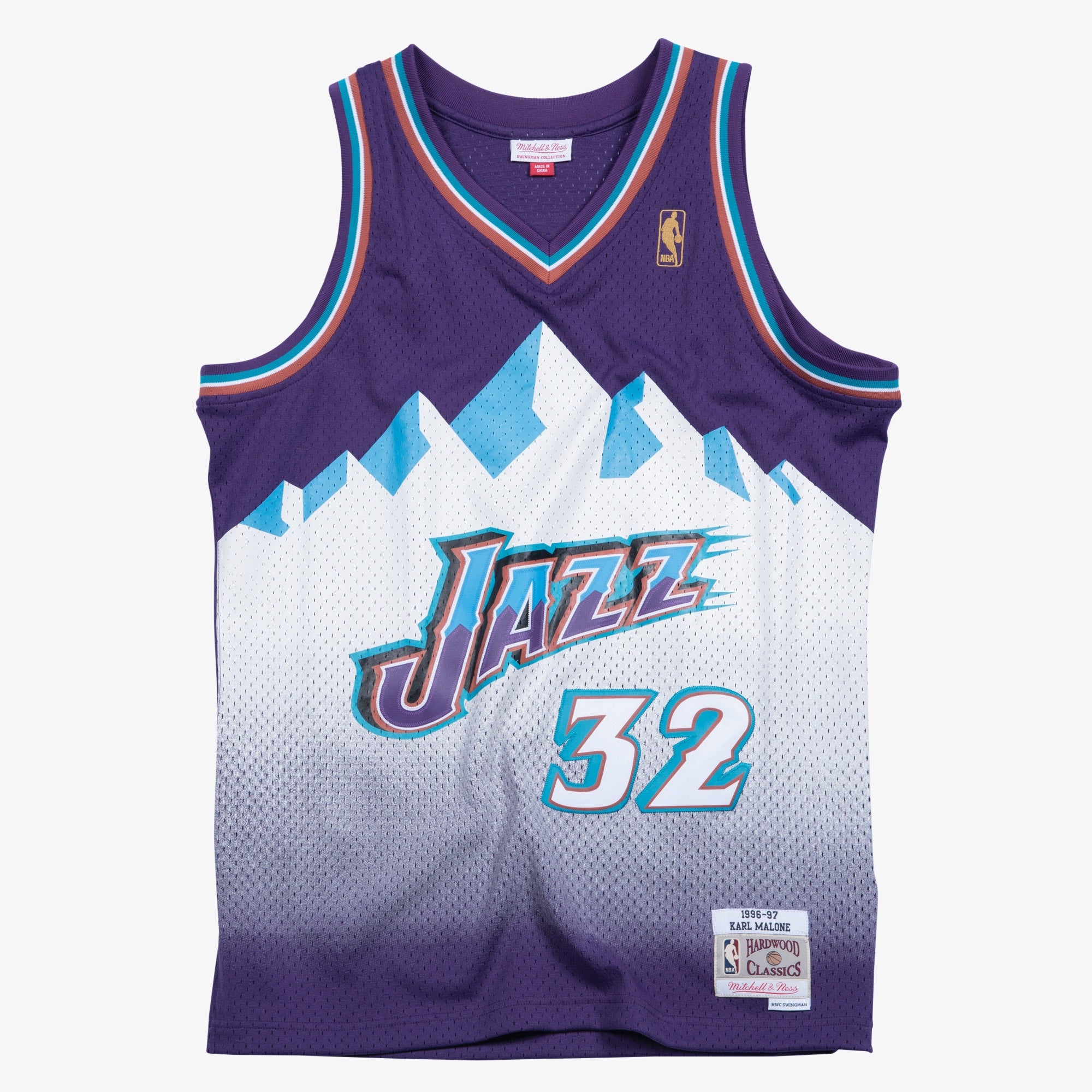 Karl Malone Utah Jazz 1996 Authentic Swingman Road Jersey - Purple