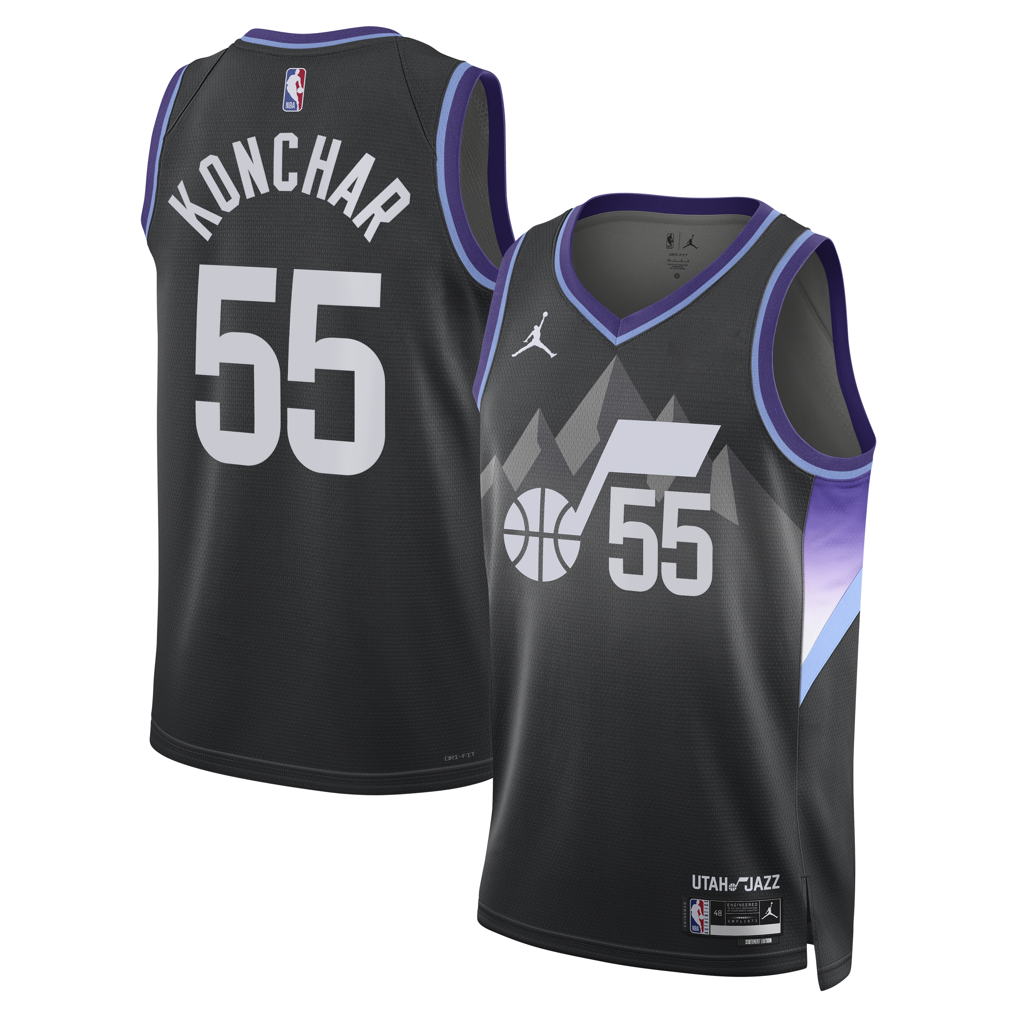 John Konchar Utah Jazz Statement Edition Swingman Jersey - Black - Unisex