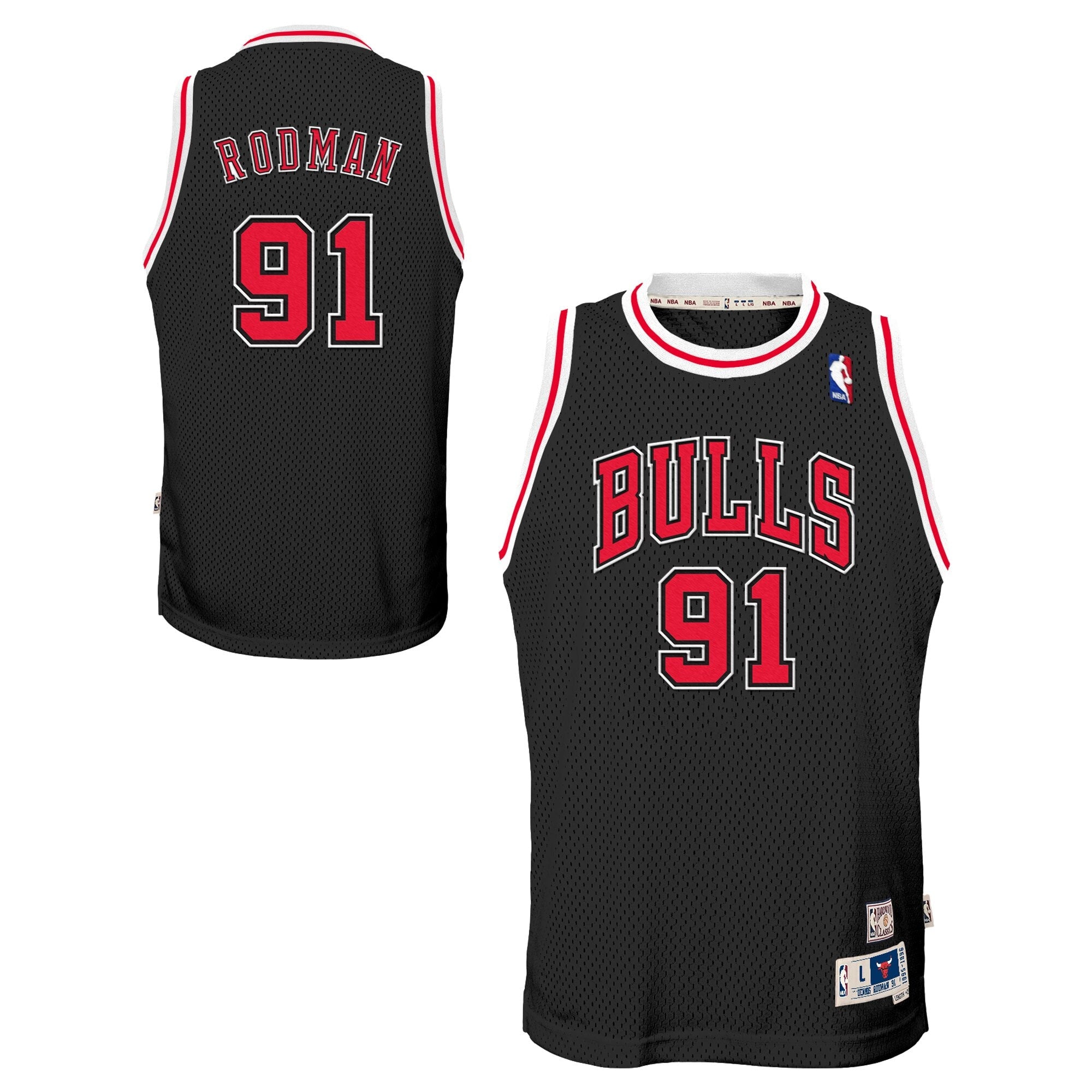 Dennis Rodman Chicago Bulls 1997-98 Hardwood Classics Alternate Swingman Jersey - Black - Youth