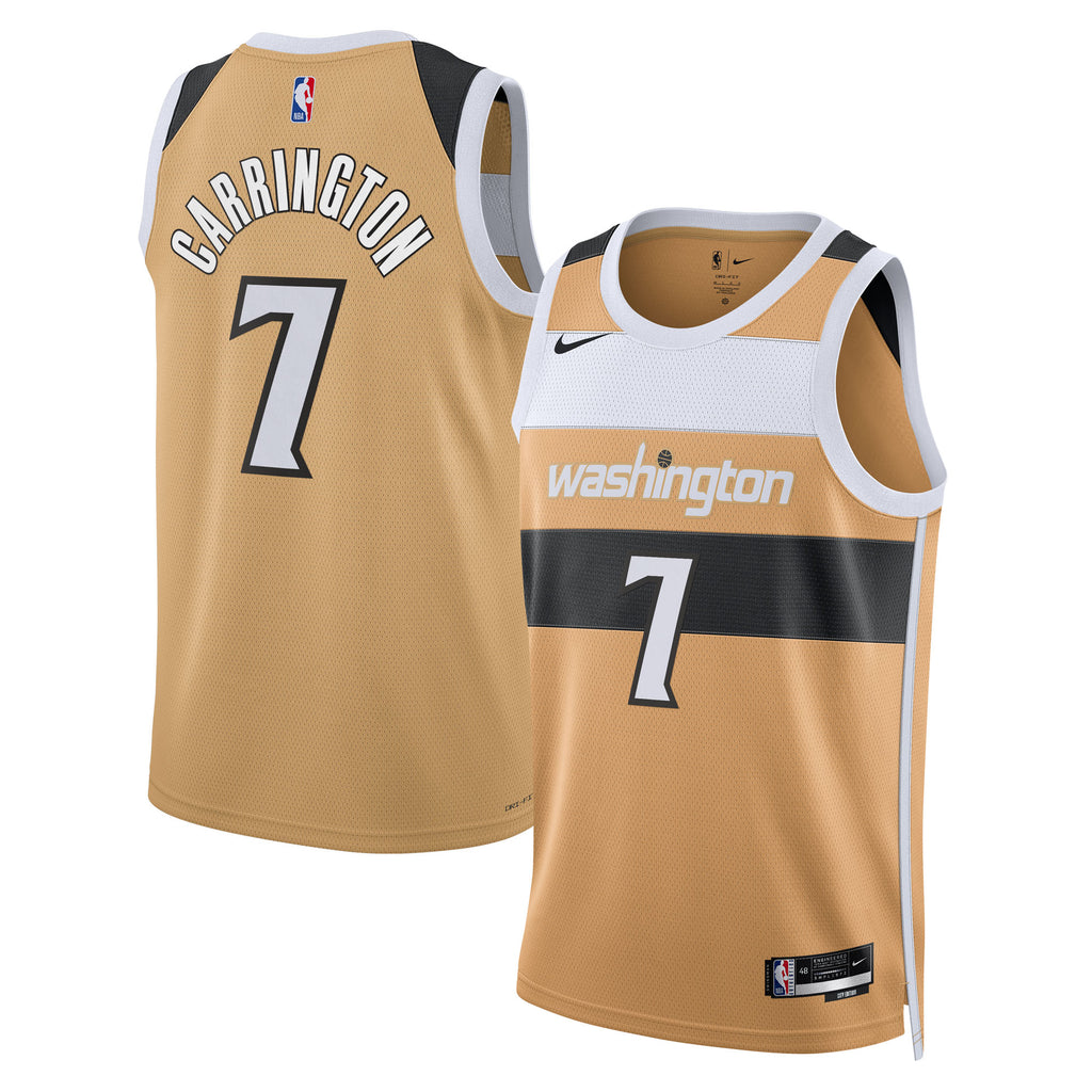 Carlton Carrington Washington Wizards 2025/26 City Edition Swingman Jersey - Tan - Unisex