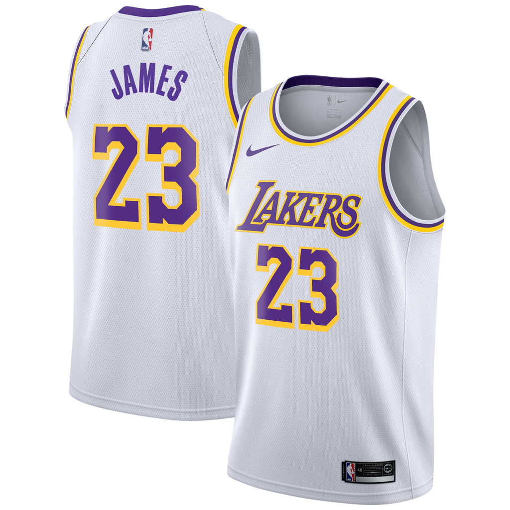 LeBron James Los Angeles Lakers Association Edition Swingman Jersey - White - Youth