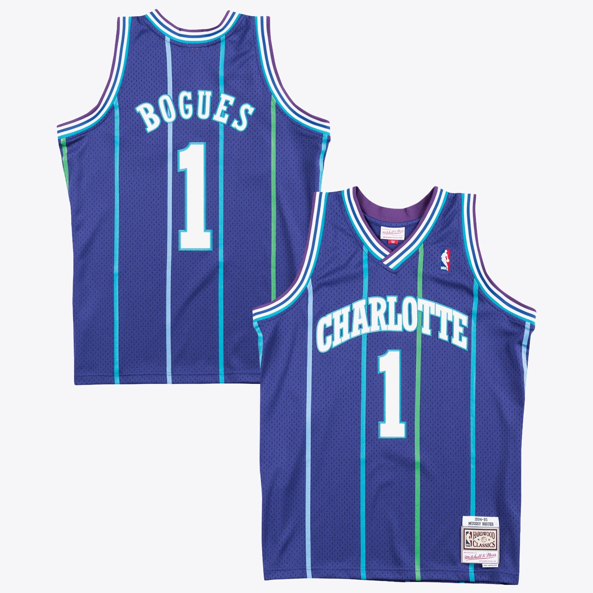 Muggsy Bogues Charlotte Hornets 1994 Authentic Swingman Alternate Jersey - Purple