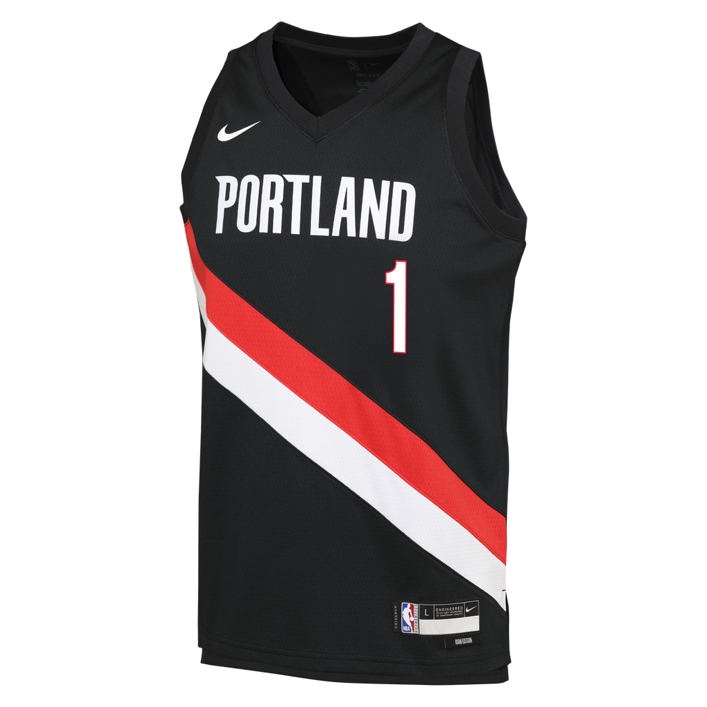 Ja Morant Portland Trail Blazers Icon Edition Replica Swingman Jersey - Black - Youth