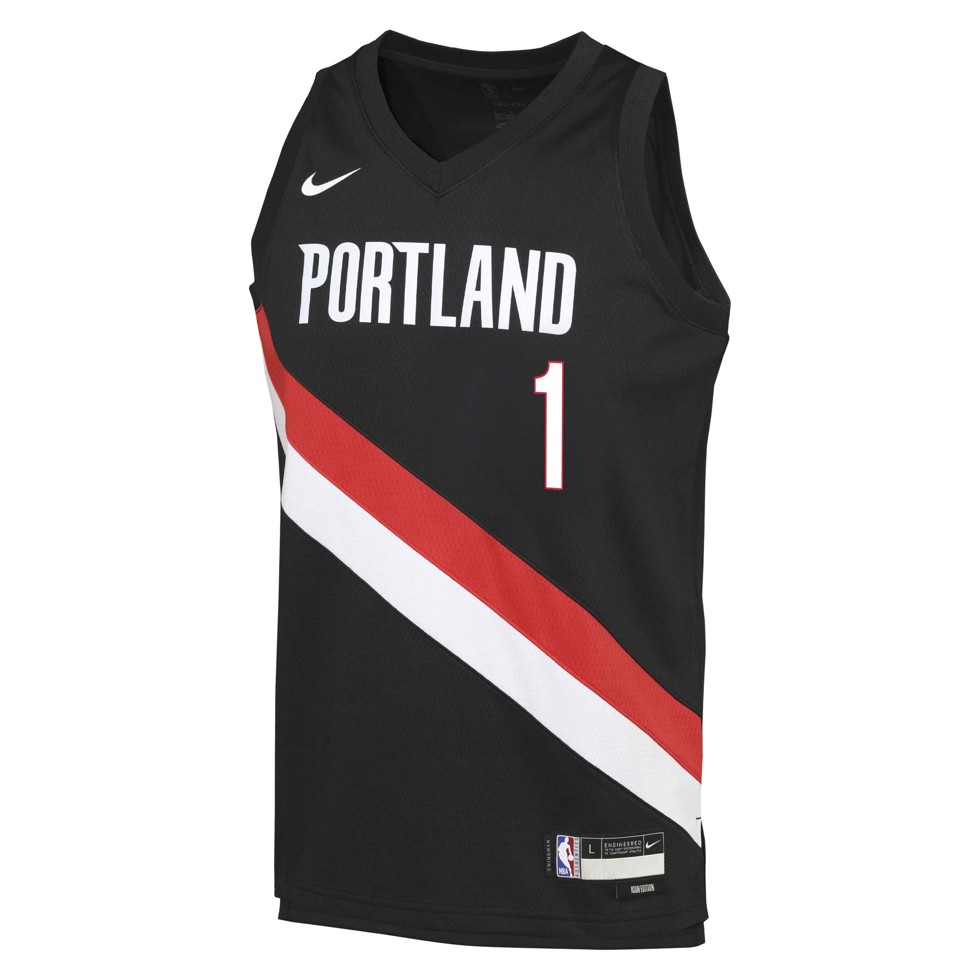 Ja Morant Portland Trail Blazers Icon Edition Replica Swingman Jersey - Black - Youth