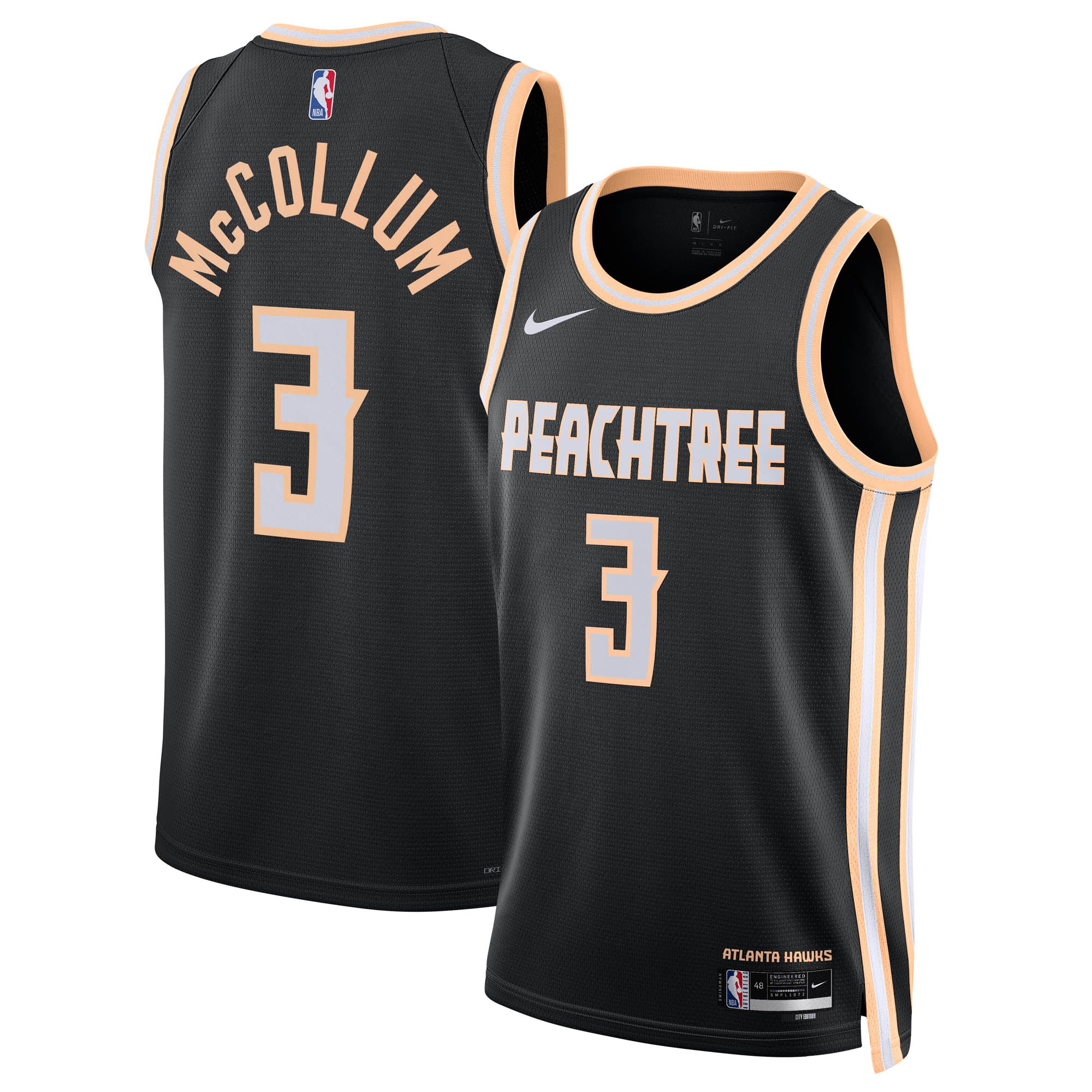 CJ McCollum Atlanta Hawks 2025/26 City Edition Swingman Jersey - Black - Unisex