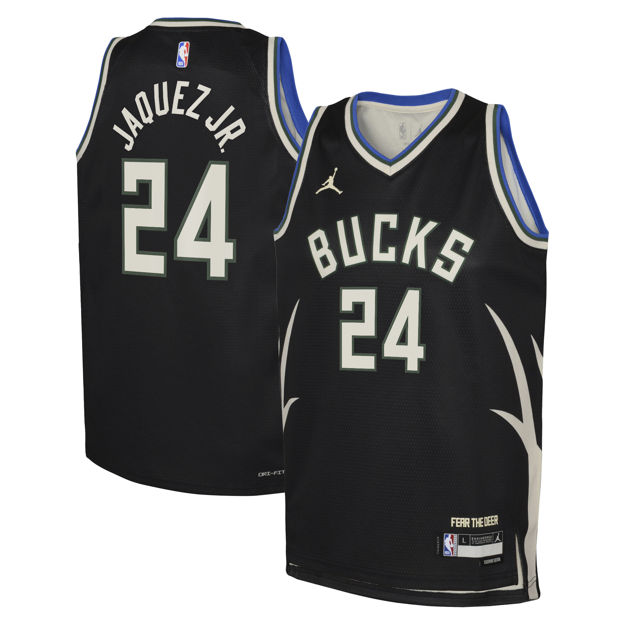 Jaime Jaquez Jr. Milwaukee Bucks Statement Edition Swingman Jersey - Hunter Green - Youth