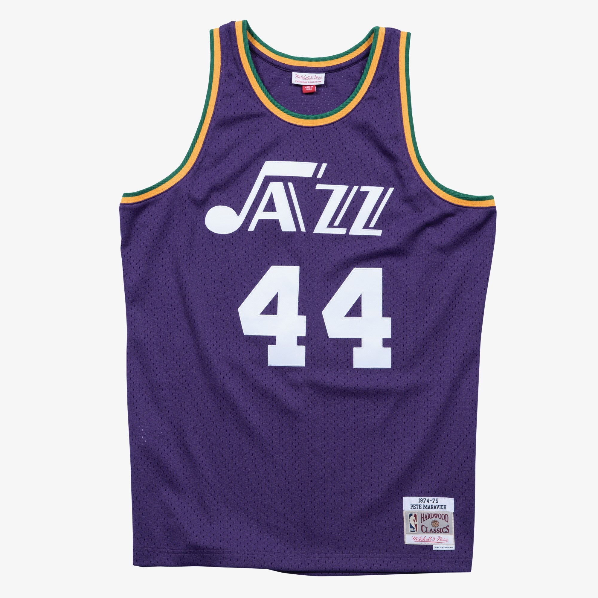 Pete Maravich New Orleans Jazz 1974 Authentic Swingman Road Jersey - Purple