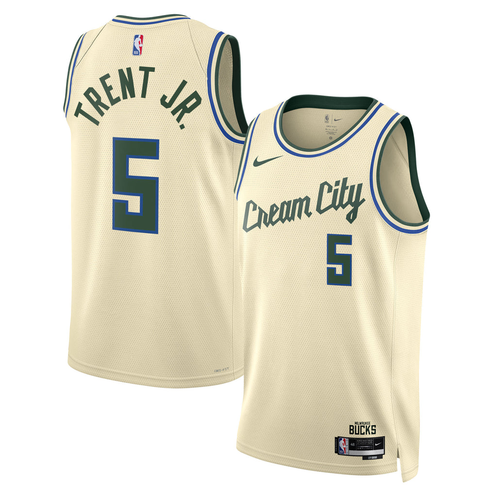 Gary Trent Jr. Milwaukee Bucks 2025/26 City Edition Swingman Jersey - Cream - Unisex