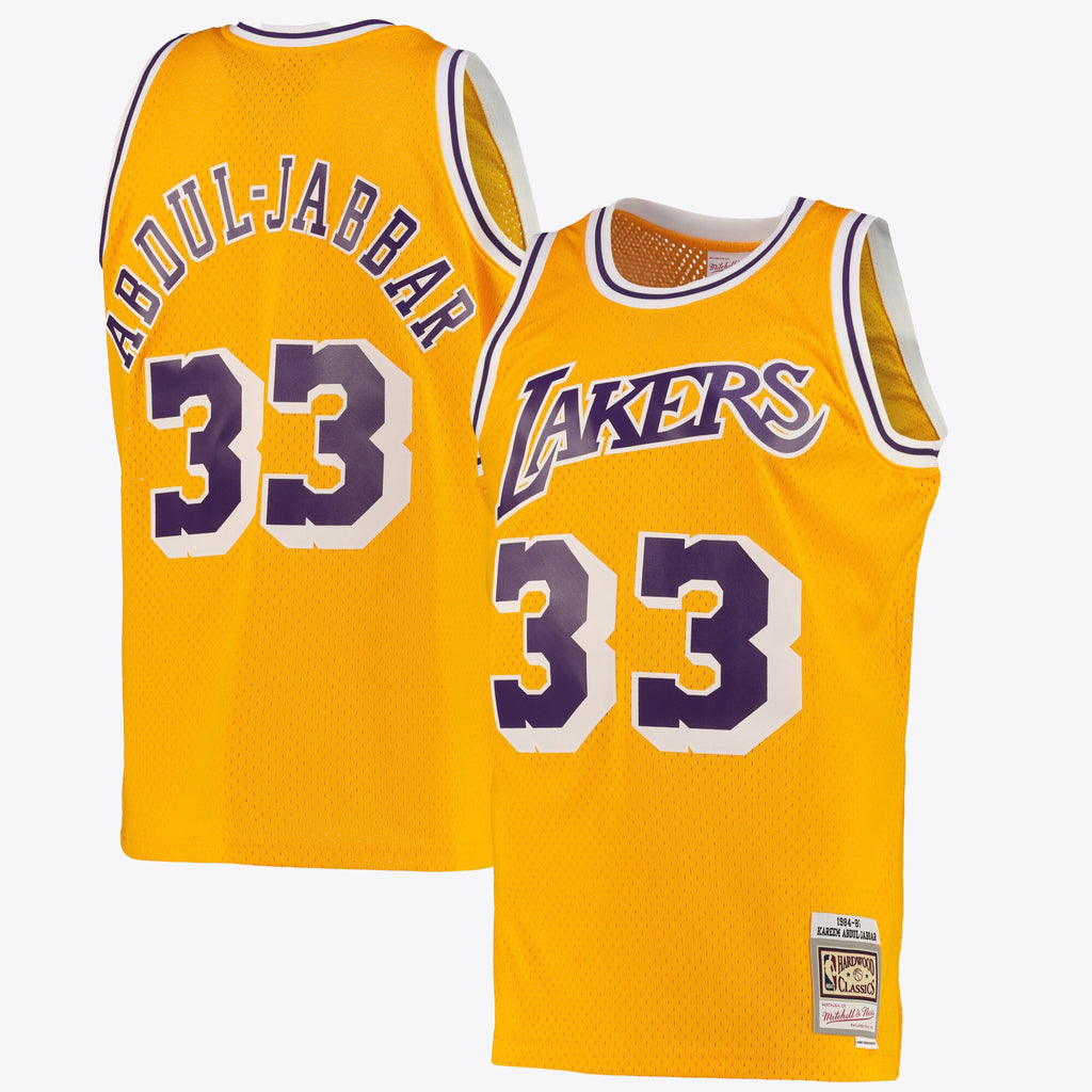 Kareem Abdul-Jabbar Los Angeles Lakers Swingman Road Jersey - Light Gold - Mens