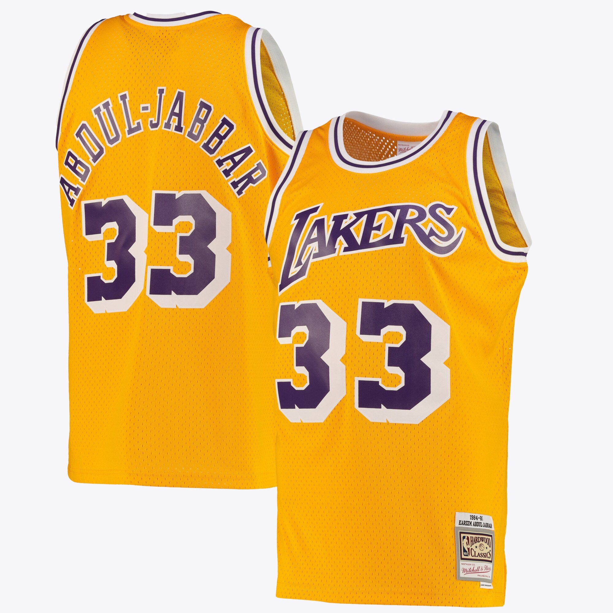 Kareem Abdul-Jabbar Los Angeles Lakers Swingman Road Jersey - Light Gold - Mens