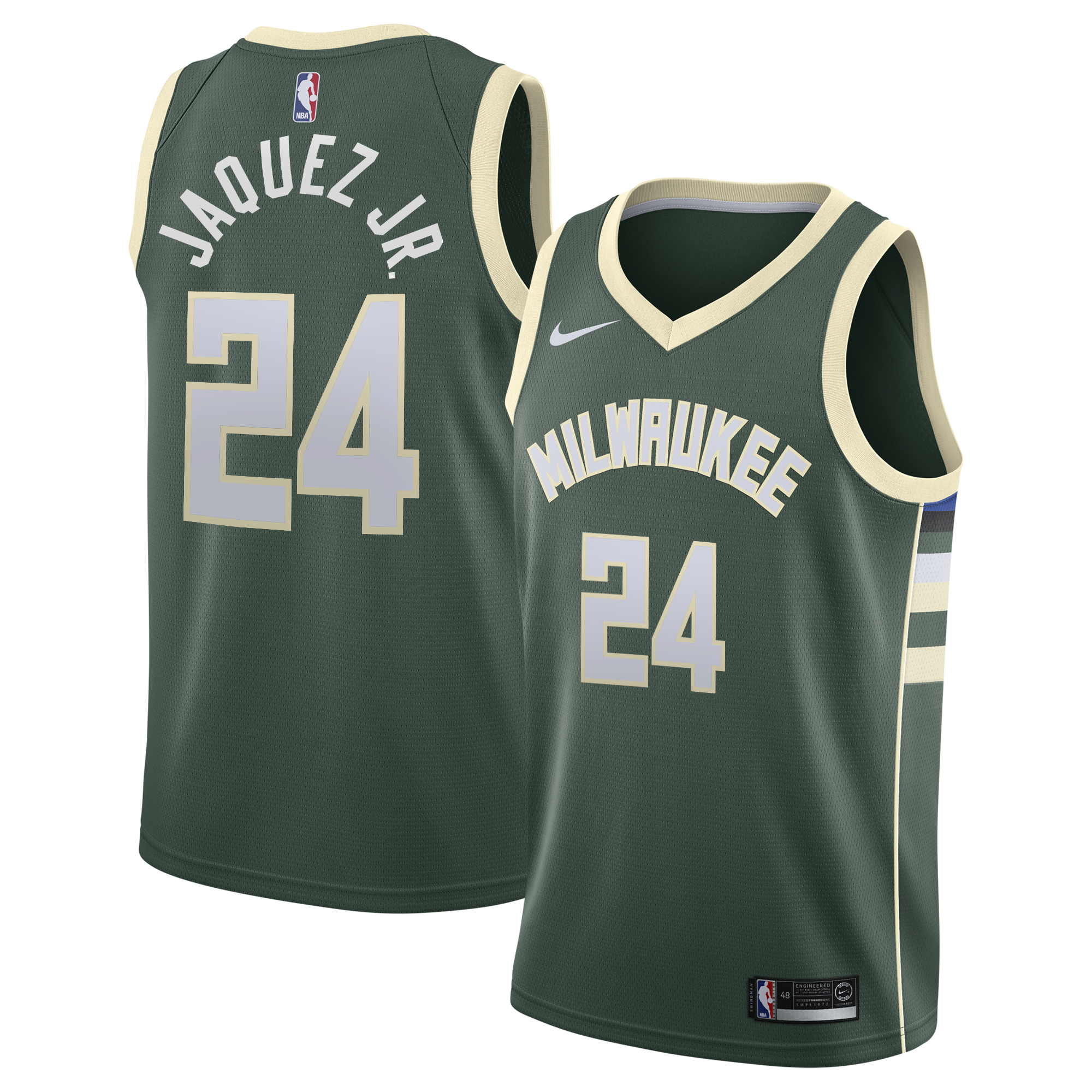 Jaime Jaquez Jr. Milwaukee Bucks Icon Edition Swingman Jersey - Hunter Green - Youth