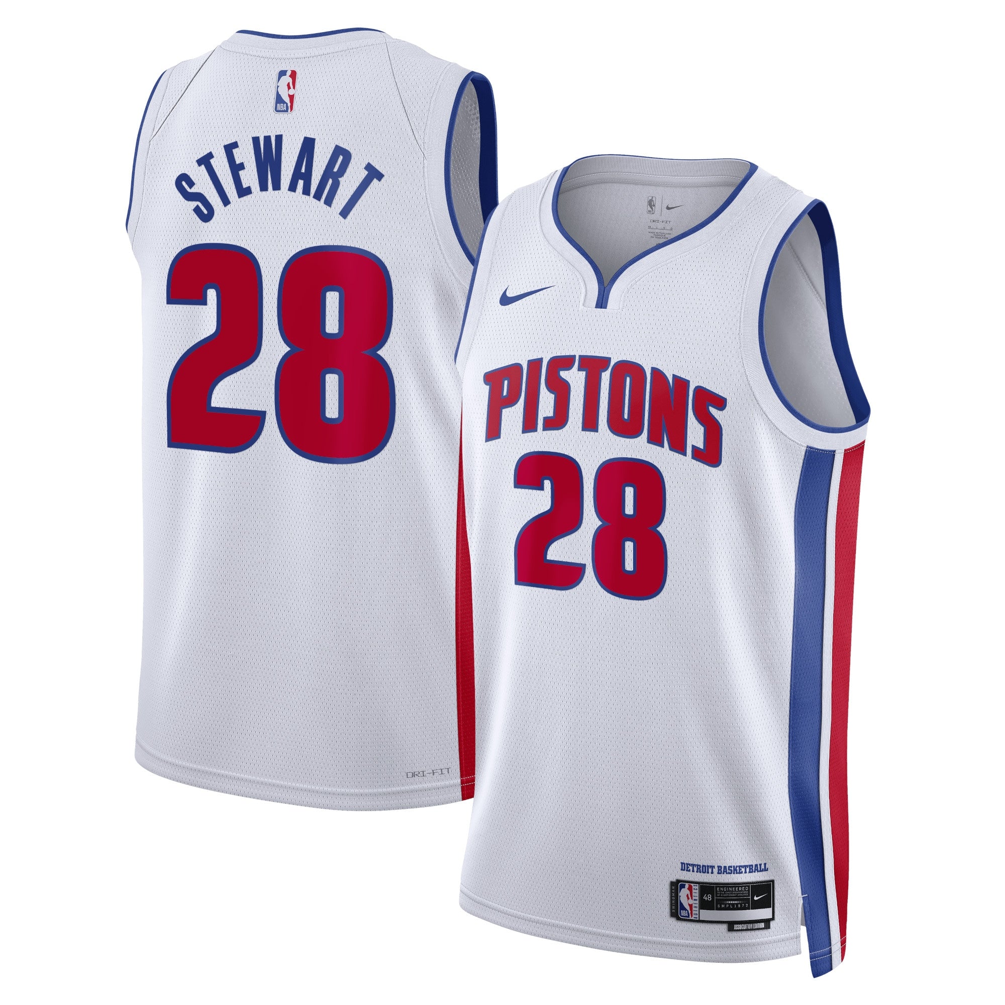 Isaiah Stewart Detroit Pistons Association Edition Swingman Jersey - White - Unisex