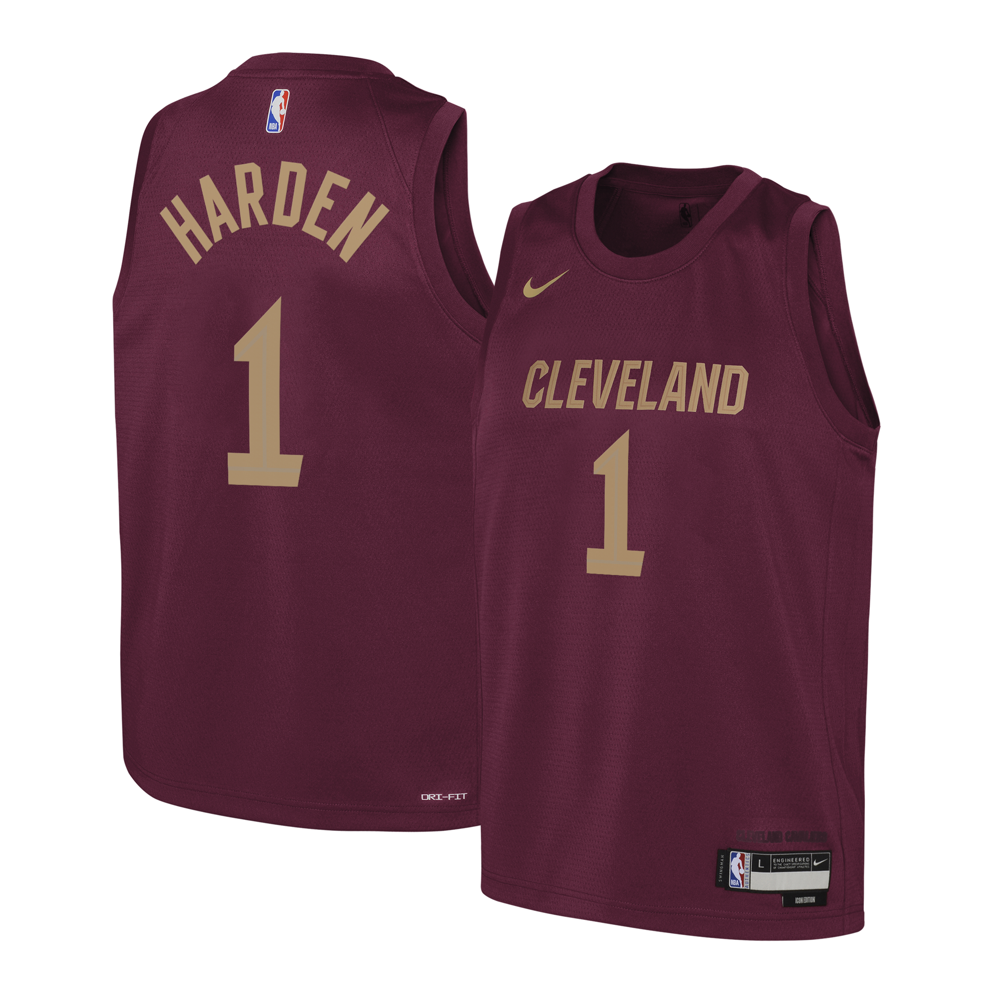 James Harden Cleveland Cavaliers Icon Edition Swingman Jersey - Wine - Youth