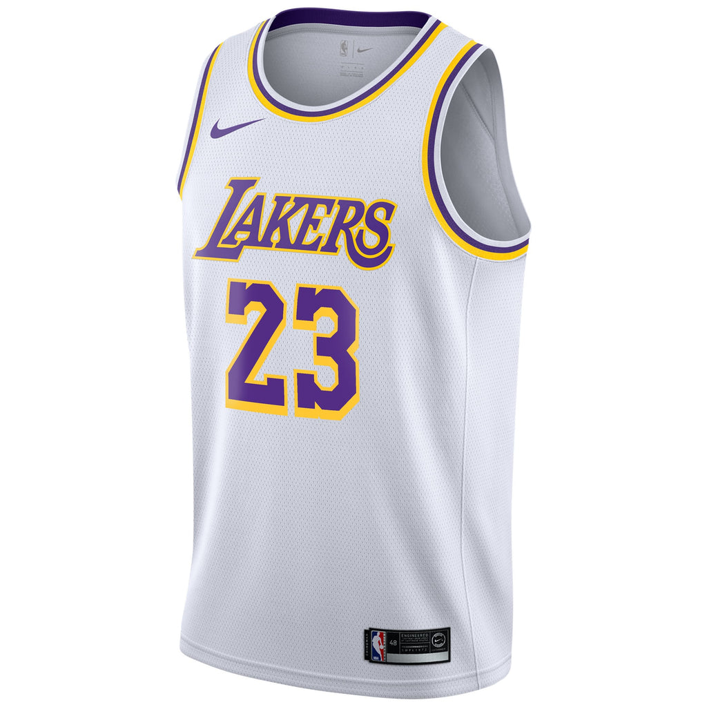 LeBron James Los Angeles Lakers Association Edition Swingman Jersey - White - Youth