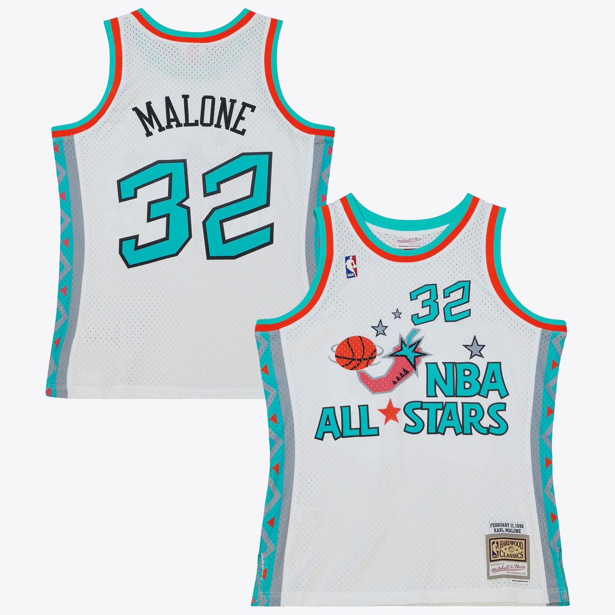 Karl Malone Utah Jazz 1996 All-Star Authentic Swingman Jersey - White
