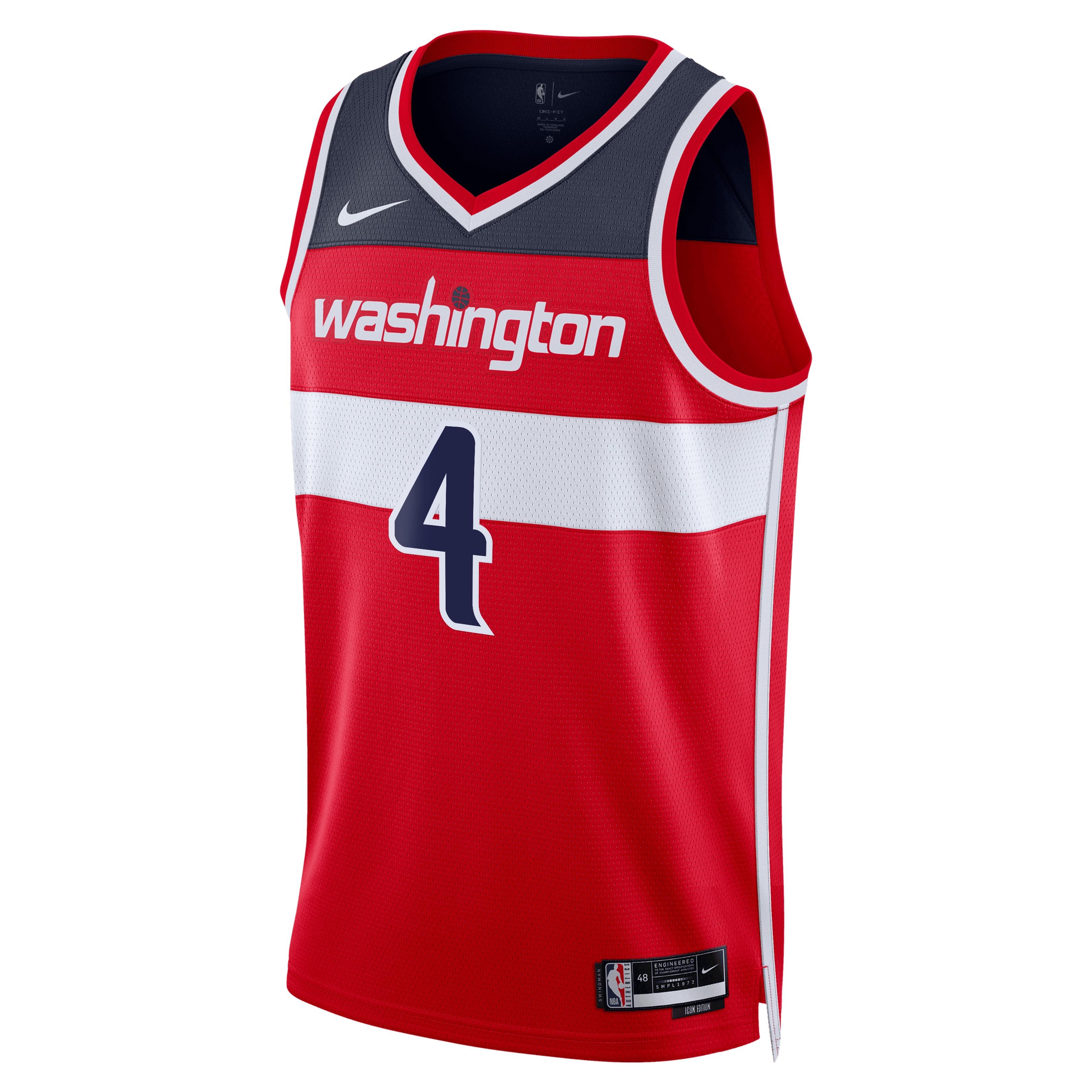 AJ Dybantsa Washington Wizards Swingman Icon Jersey - Red - Unisex