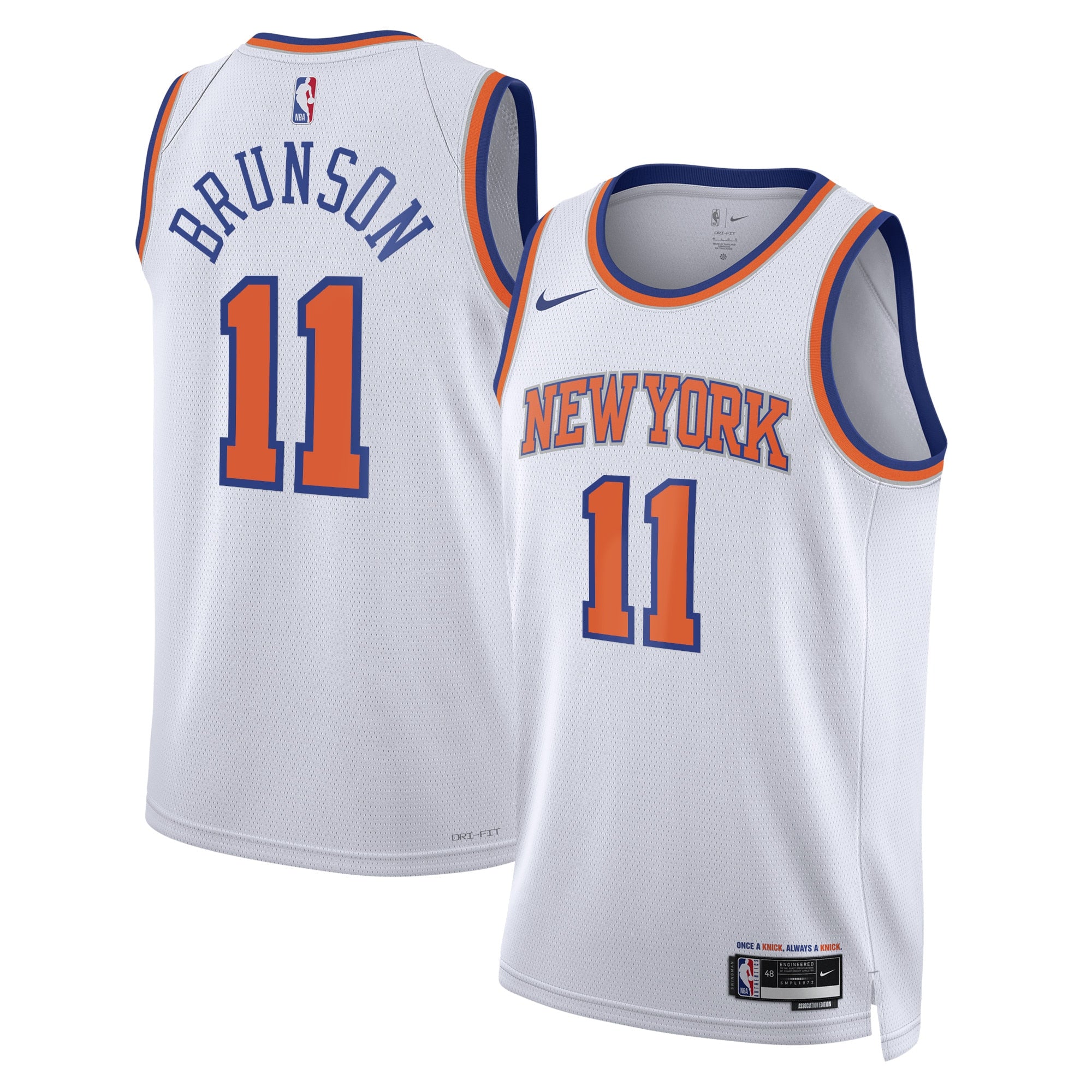 Jalen Brunson New York Knicks Association Edition Swingman Jersey - White - Unisex