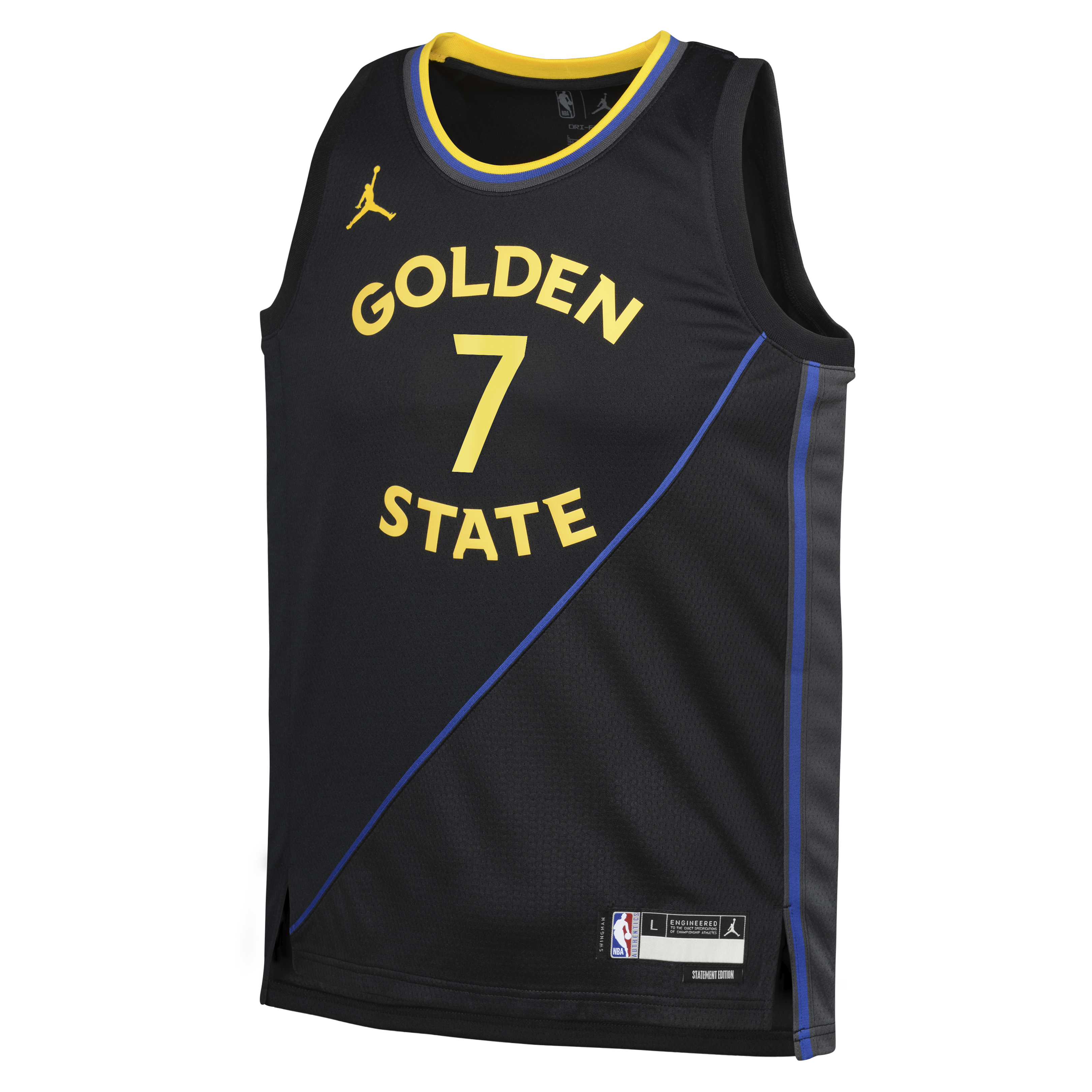 Kristaps Porziņģis Golden State Warriors Statement Edition Swingman Jersey - Black - Youth