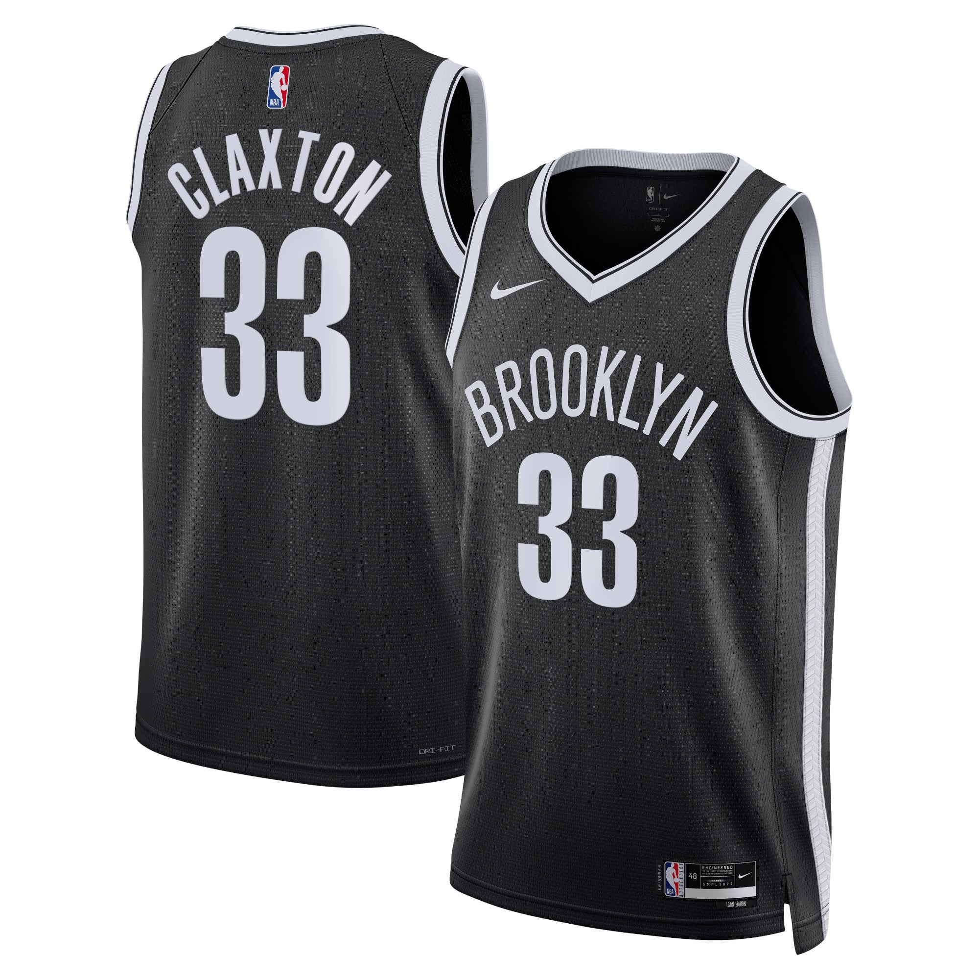 Nic Claxton Brooklyn Nets Icon Edition Swingman Jersey - Black - Unisex