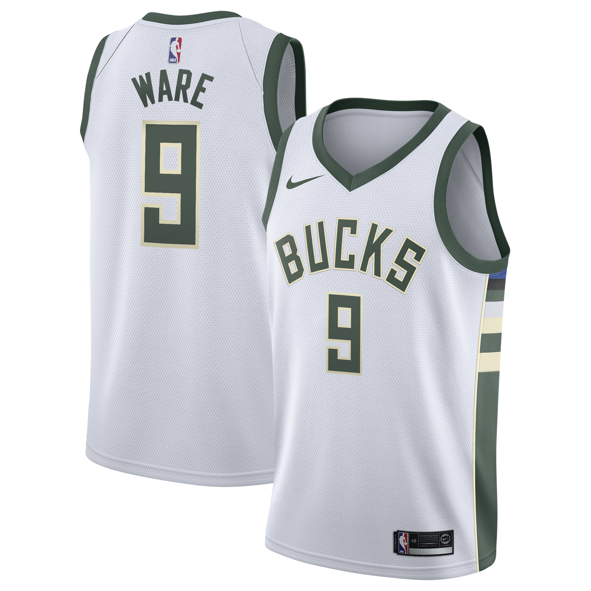 Kel'el Ware Milwaukee Bucks Association Edition Swingman Jersey - White - Youth