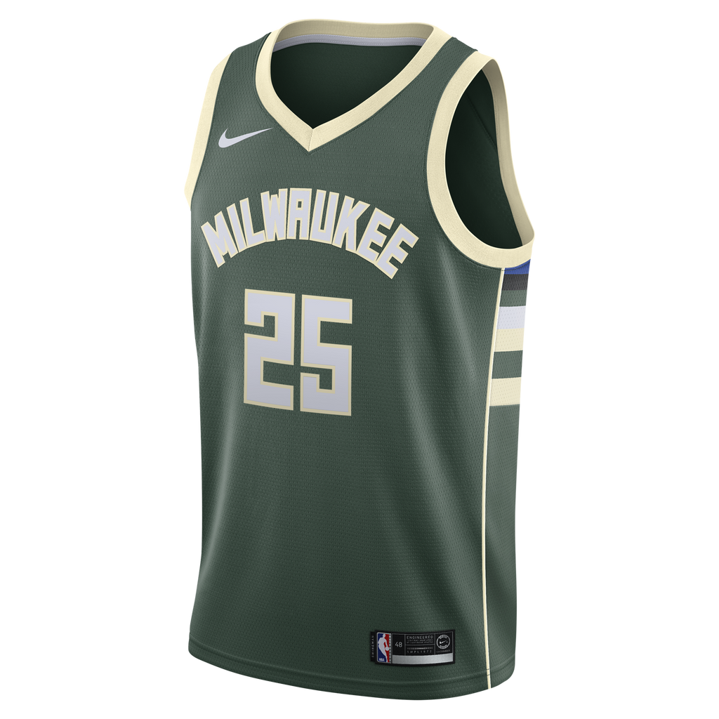 Kasparas Jakučionis Milwaukee Bucks Icon Edition Swingman Jersey - White - Youth