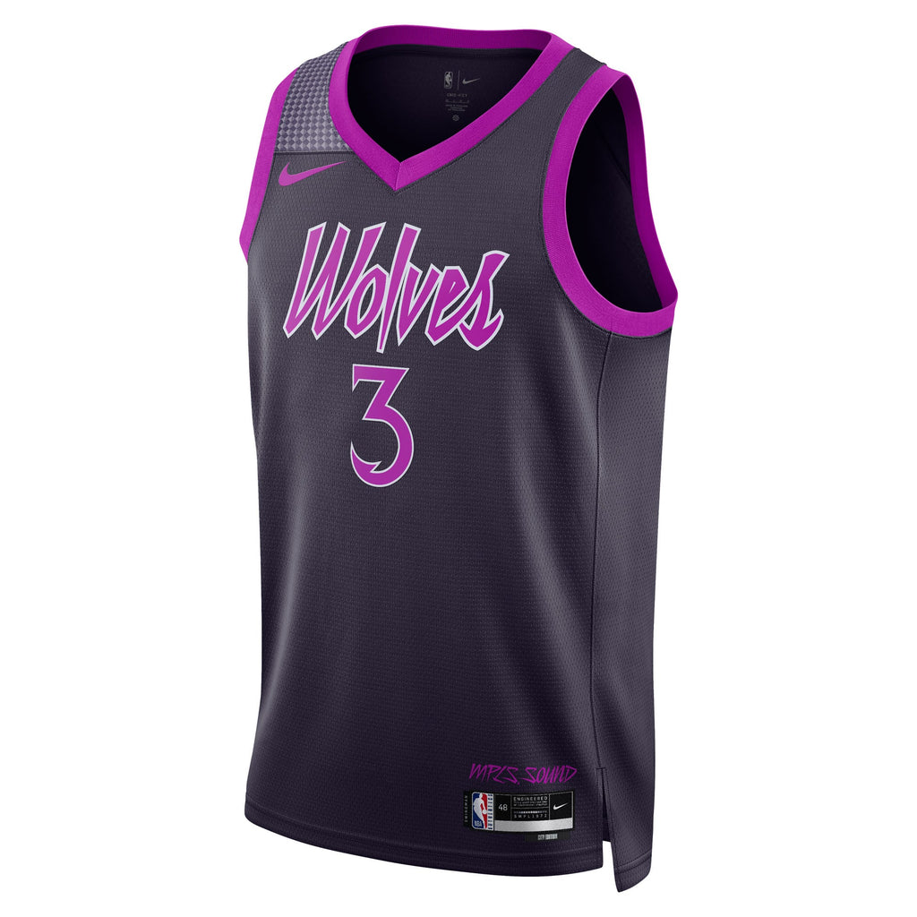 Jaden McDaniels Minnesota Timberwolves 2025/26 City Edition Swingman Jersey - Black - Unisex