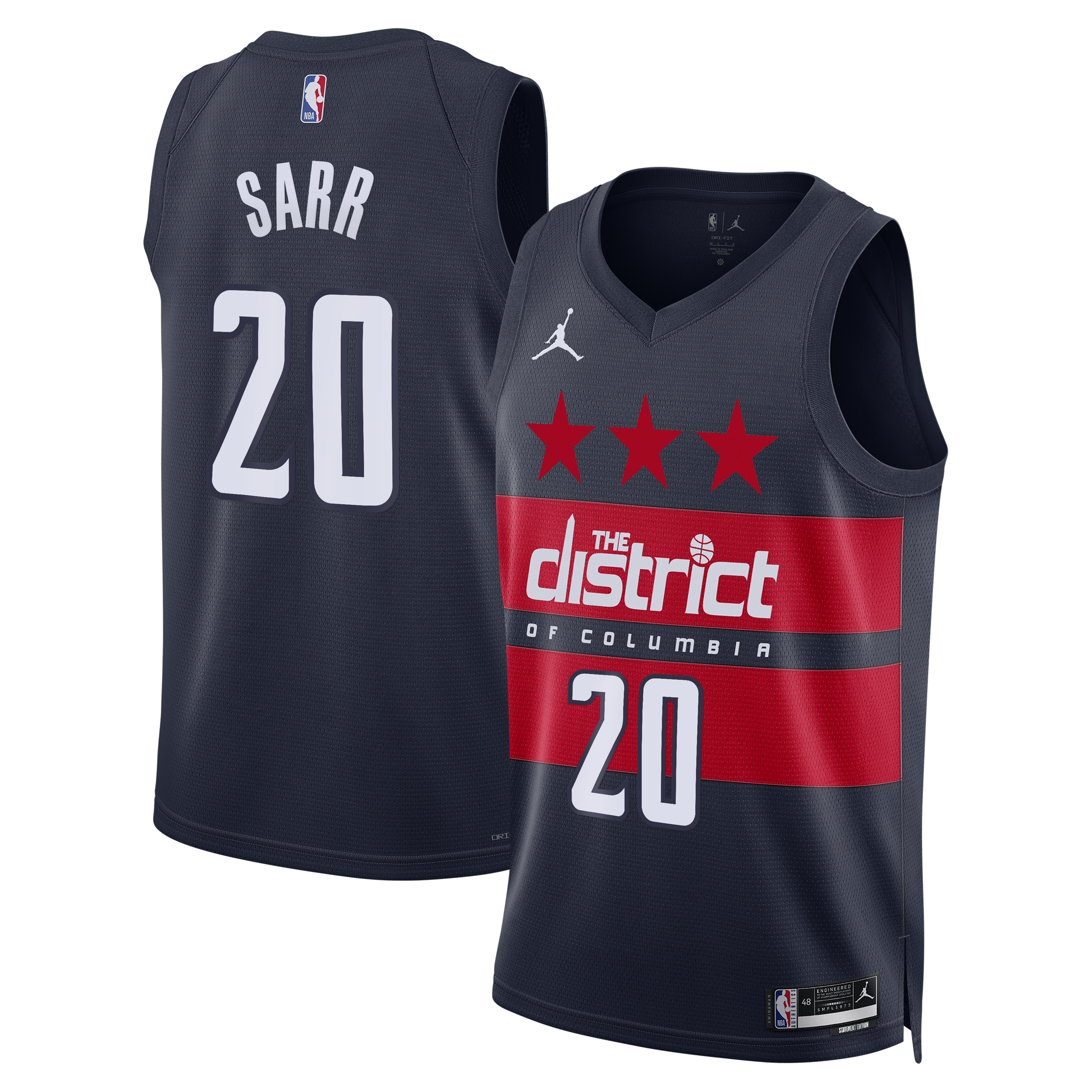 Alex Sarr Washington Wizards Statement Edition Swingman Jersey - Navy - Mens