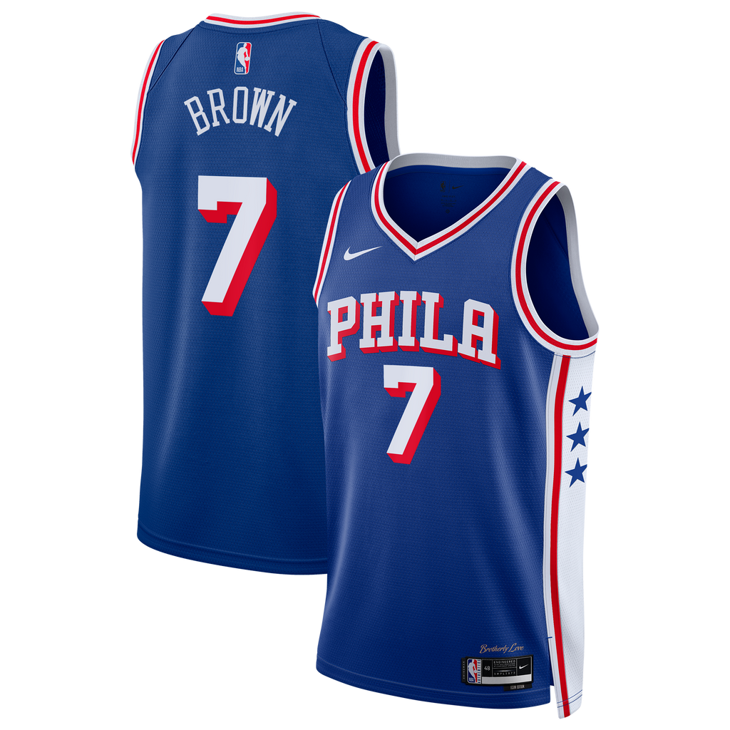 Jaylen Brown Philadelphia 76ers Icon Edition Swingman Jersey - Royal - Youth
