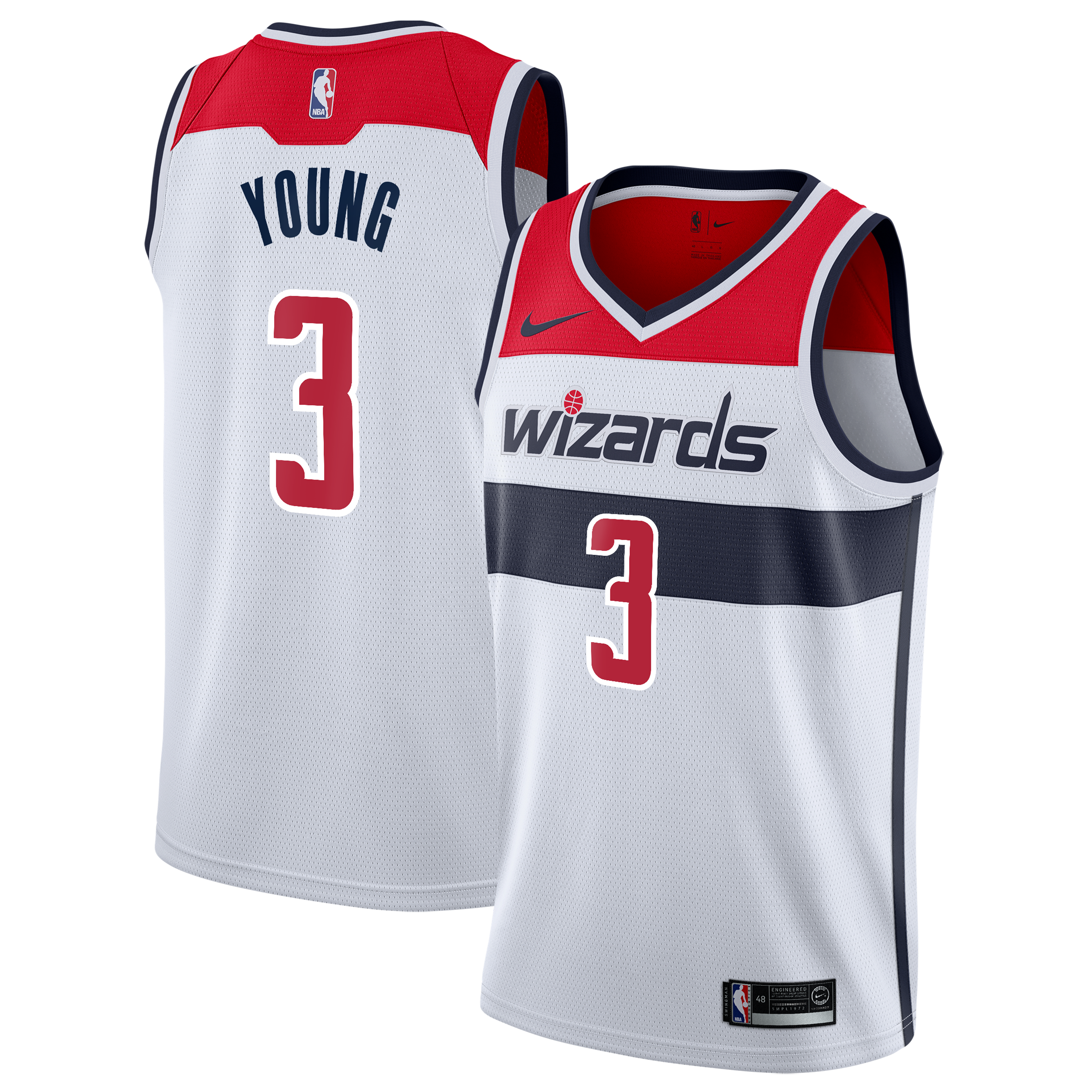 Trae Young Washington Wizards Association Edition Swingman Jersey - White - Youth