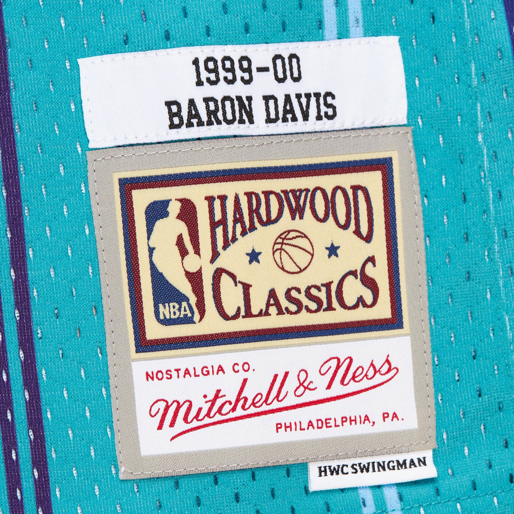 Baron Davis Charlotte Hornets 1999 Authentic Swingman Road Jersey - Teal