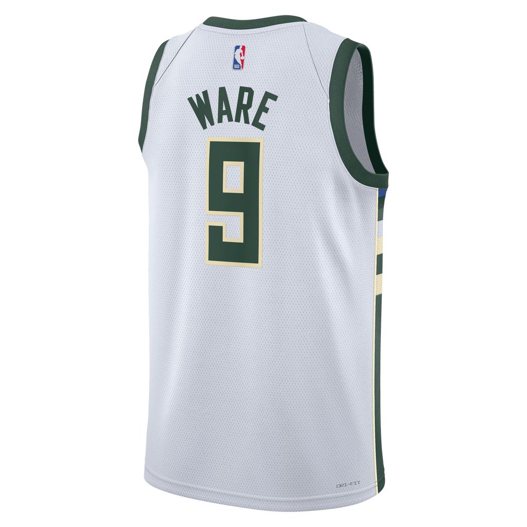 Kel'el Ware Milwaukee Bucks Association Edition Swingman Jersey - White - Unisex