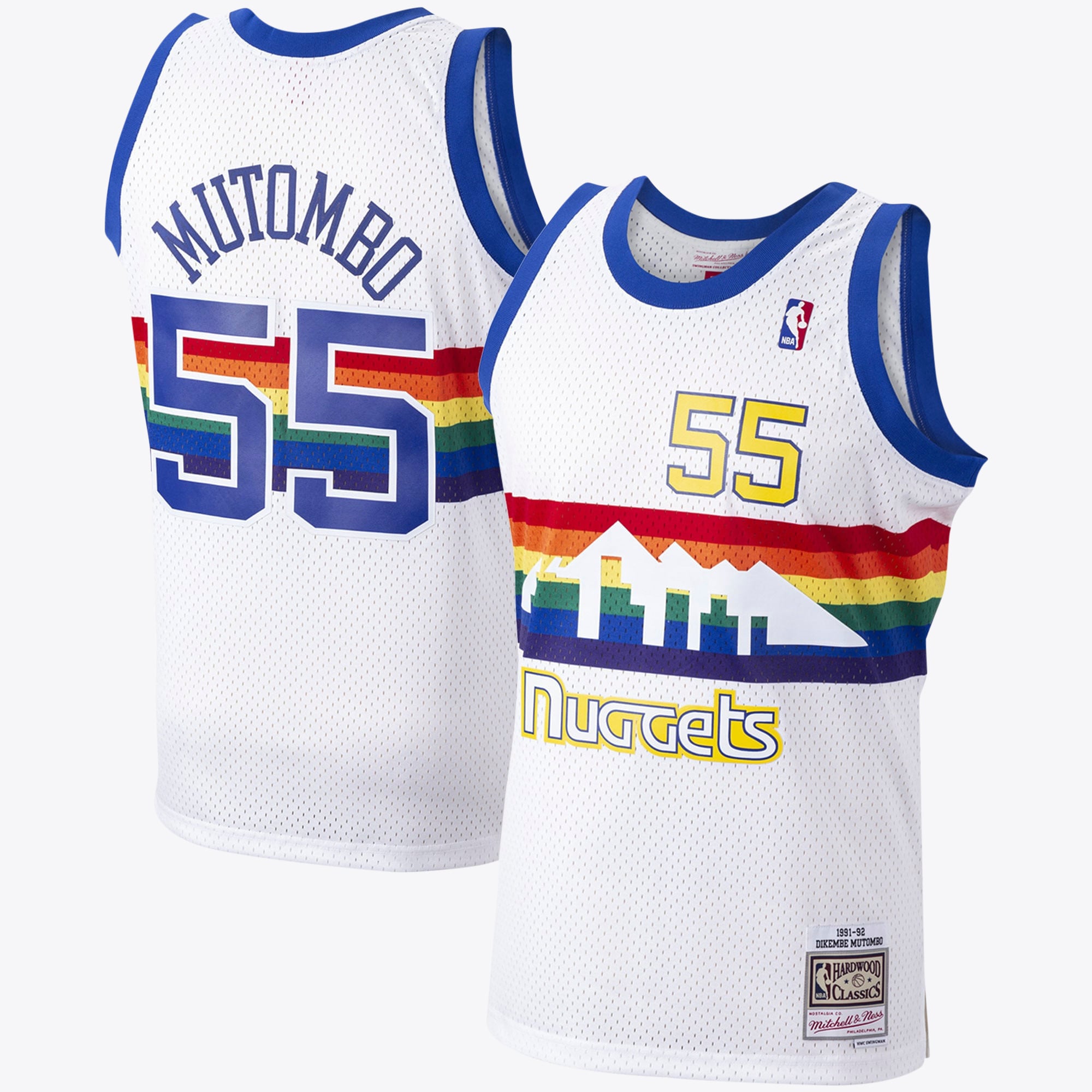 Dikembe Mutombo Denver Nuggets 1991 Hardwood Classics Swingman Home Jersey - White - Mens