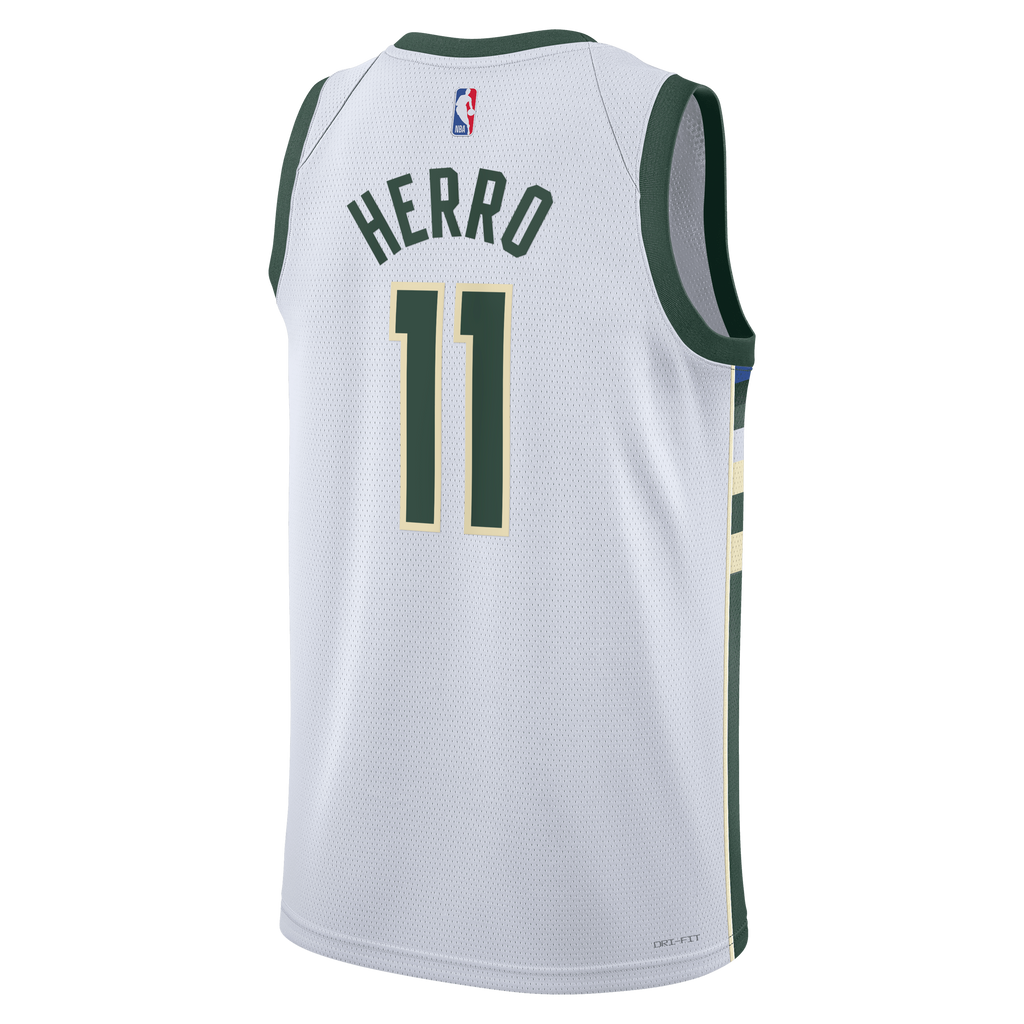 Tyler Herro Milwaukee Bucks Association Edition Swingman Jersey - White - Unisex