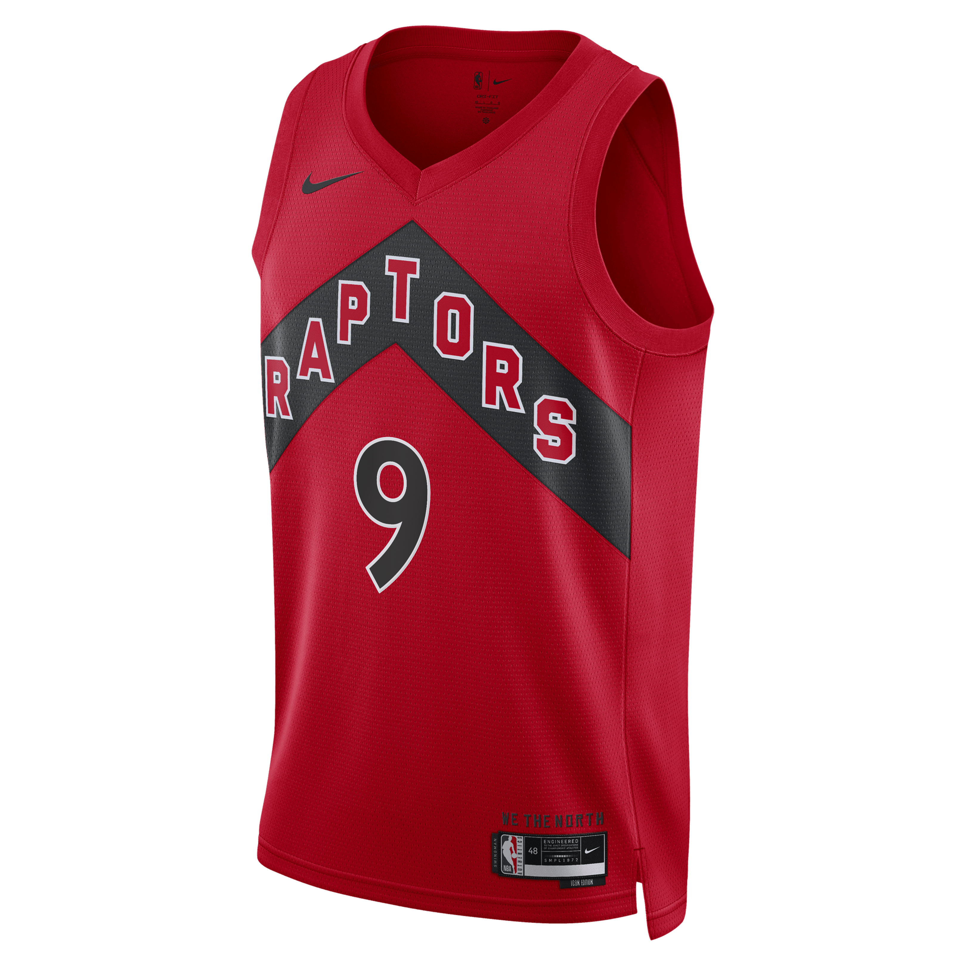 RJ Barrett Toronto Raptors Icon Edition Swingman Jersey - Red - Unisex