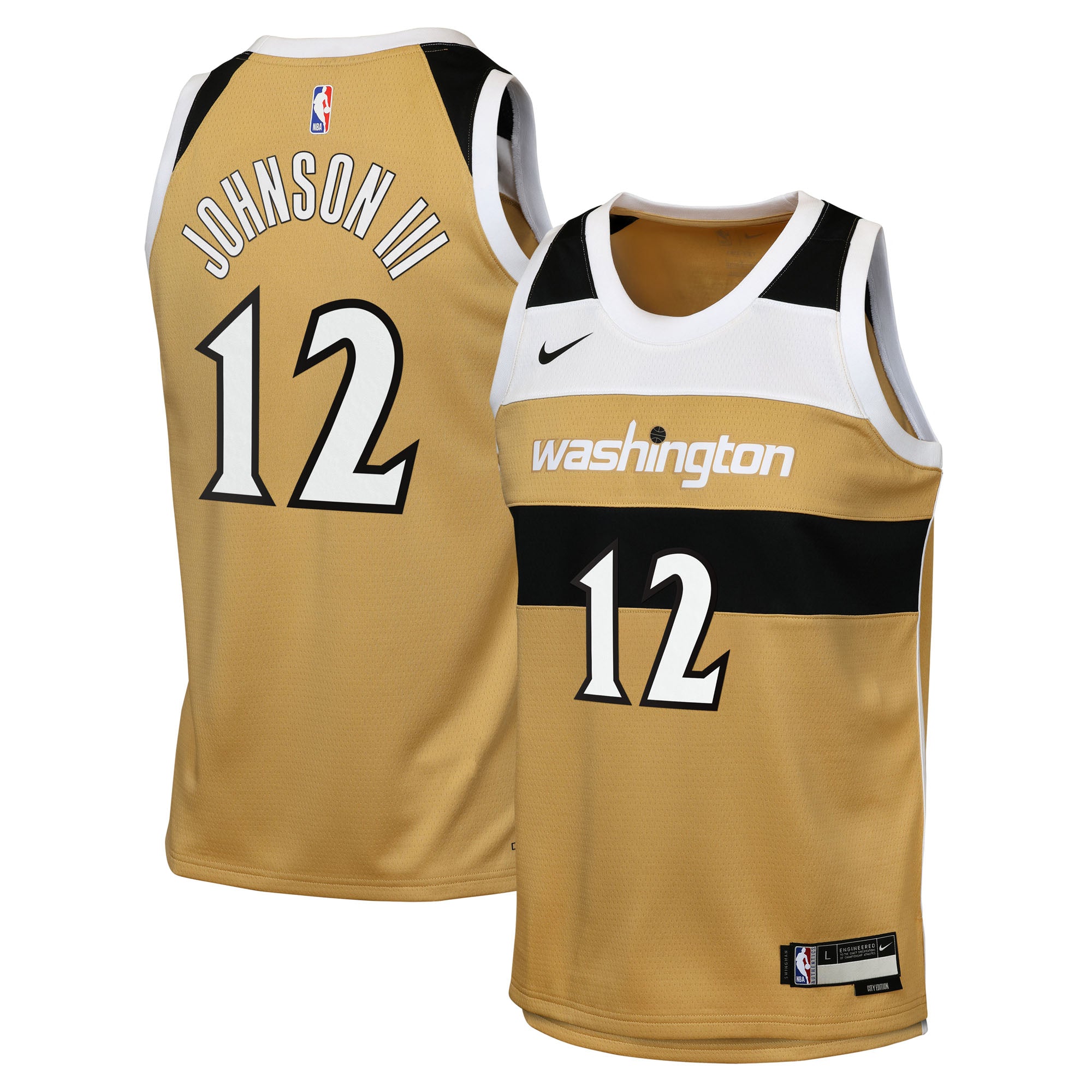 Tre Johnson III Washington Wizards 2025/26 City Edition Swingman Jersey - Tan - Youth