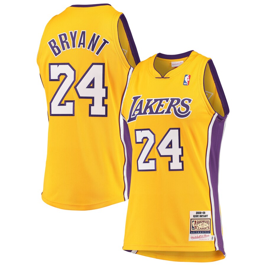 Kobe Bryant Los Angeles Lakers 2008-09 Hardwood Classics Authentic Jersey - Gold - Mens