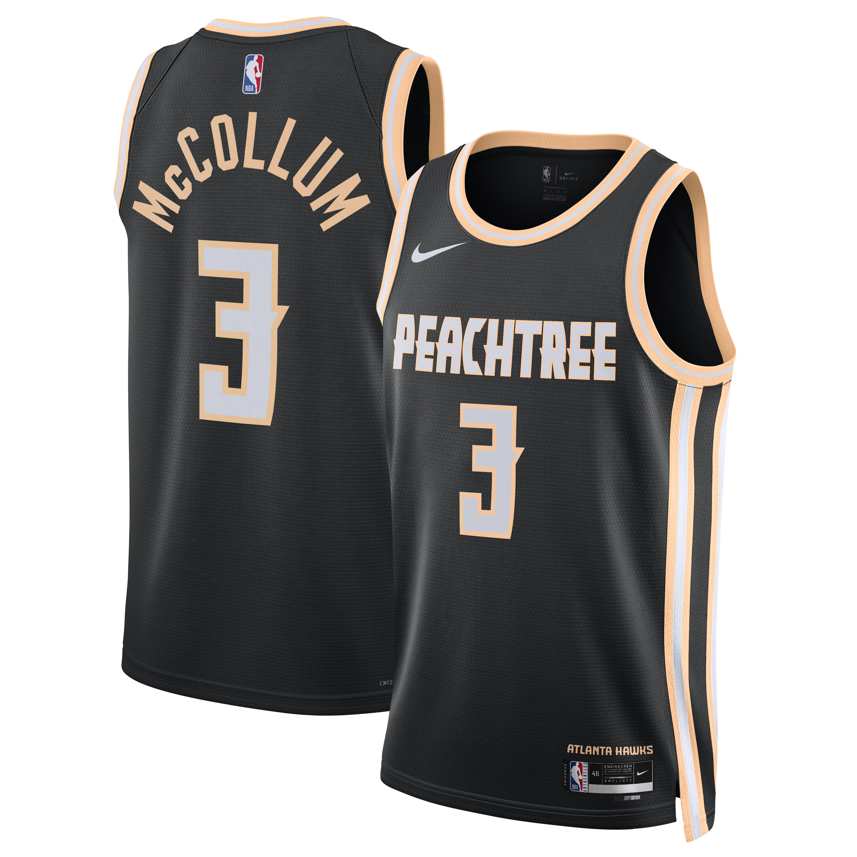 CJ McCollum Atlanta Hawks 2025/26 City Edition Swingman Jersey - Black - Unisex