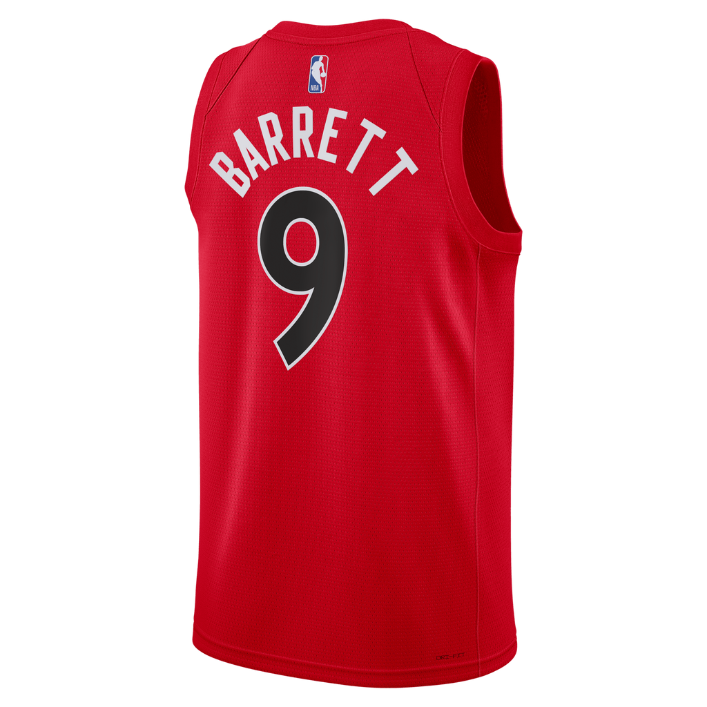 RJ Barrett Toronto Raptors Icon Edition Swingman Jersey - Red - Unisex