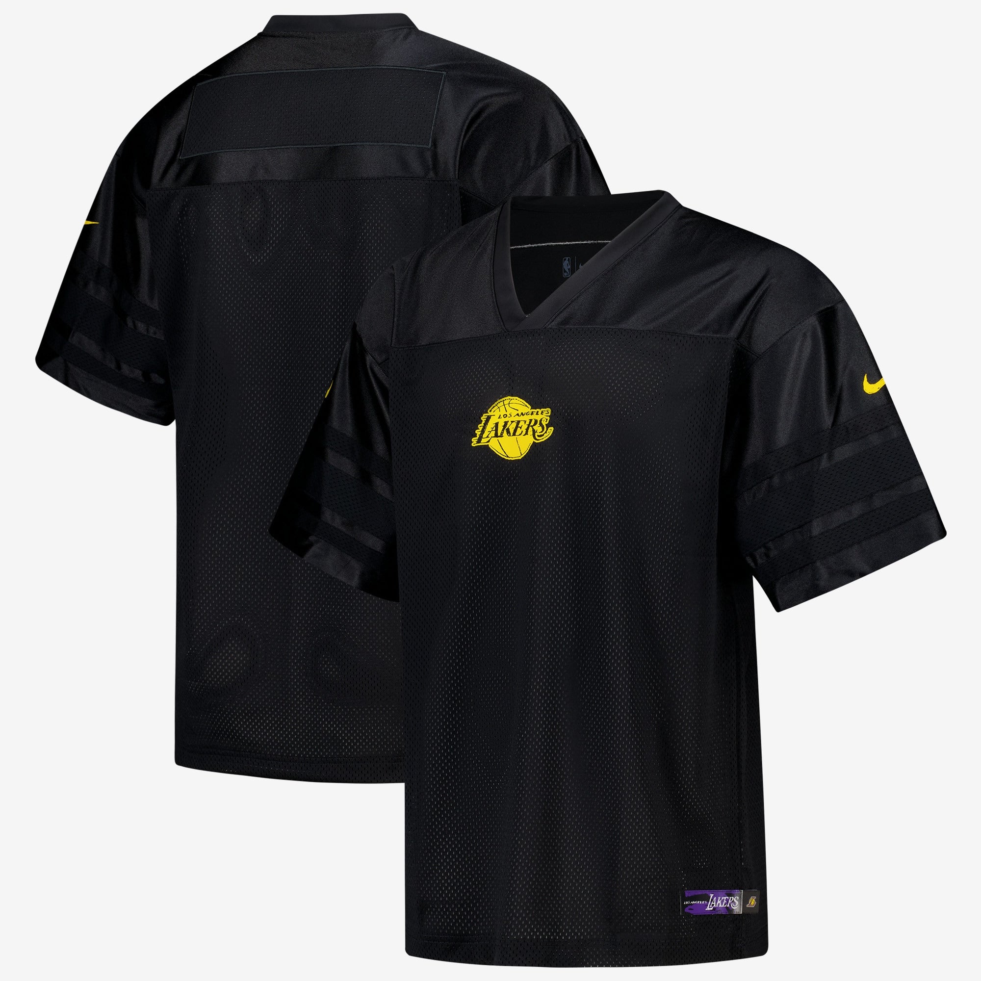 Los Angeles Lakers Courtside Football Jersey - Black - Mens