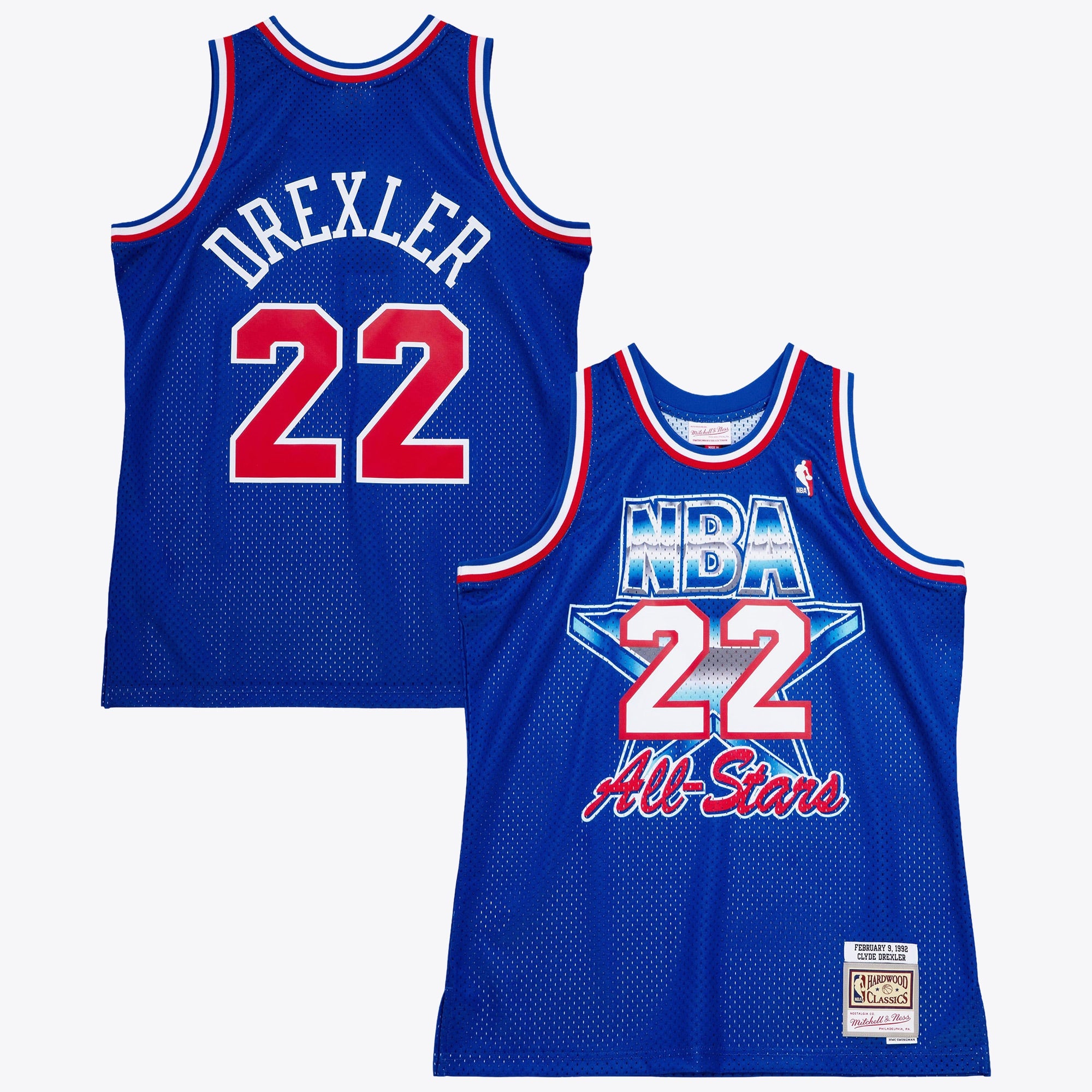 Clyde Drexler Portland Trail Blazers 1992 All-Star West Authentic Jersey - Royal Blue